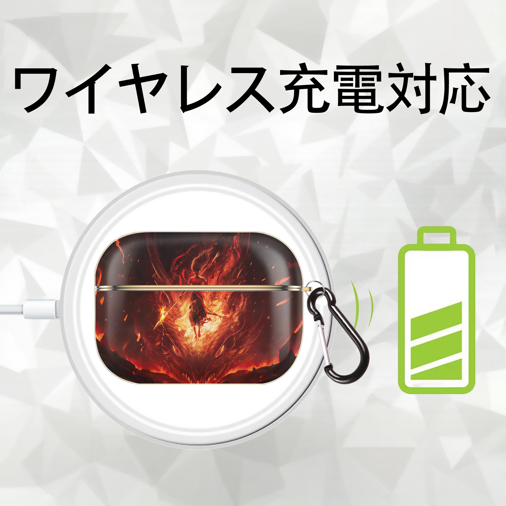 Ne Zha 2 ナタ 魔童の大暴れ 【AirPods Pro用】ハードシェル保護ケース｜耐衝撃・防指紋・カラビナ付き商品仕様