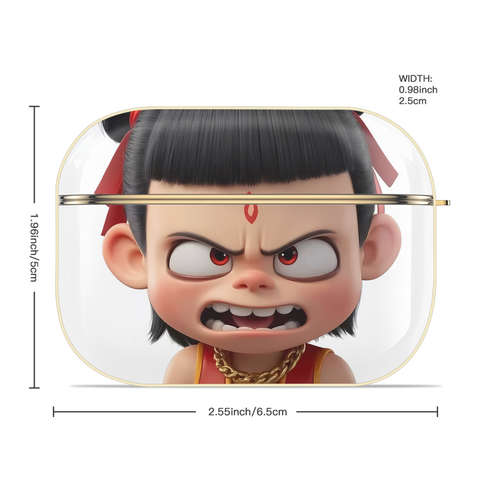 Ne Zha 2 ナタ 魔童の大暴れ 【AirPods Pro用】ハードシェル保護ケース｜耐衝撃・防指紋・カラビナ付き商品仕様