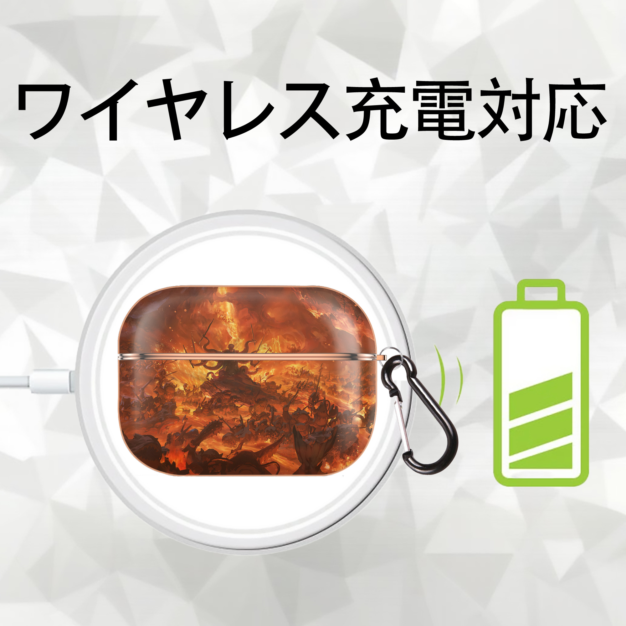 Ne Zha 2 ナタ 魔童の大暴れ 【AirPods Pro用】ハードシェル保護ケース｜耐衝撃・防指紋・カラビナ付き商品仕様
