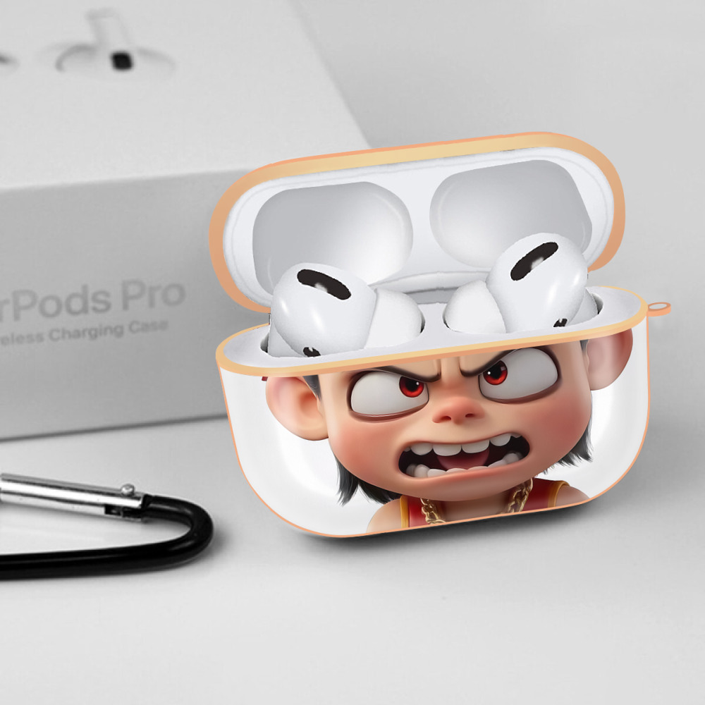 Ne Zha 2 ナタ 魔童の大暴れ 【AirPods Pro用】ハードシェル保護ケース｜耐衝撃・防指紋・カラビナ付き商品仕様