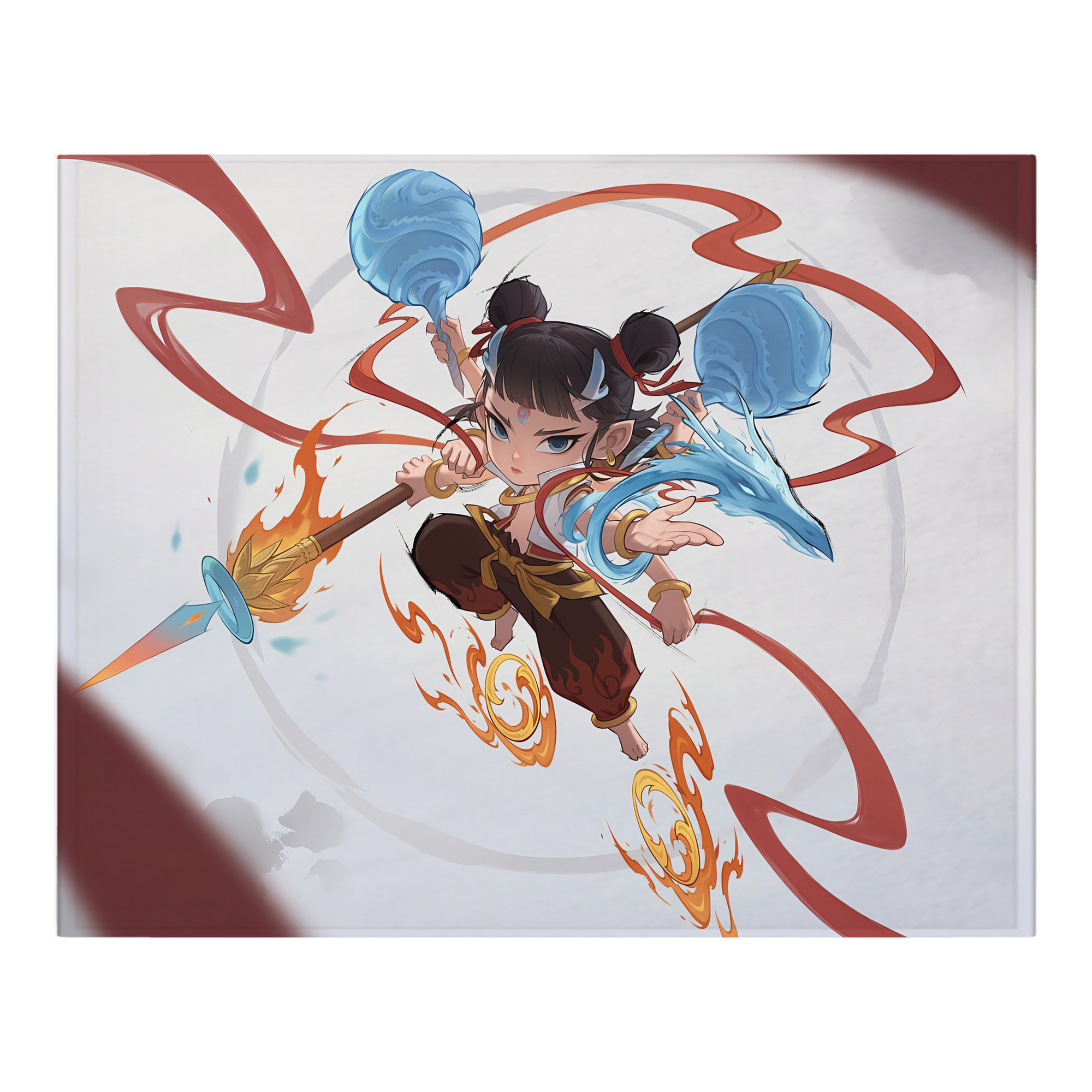 （画像用） Ne Zha 2 ナタ 魔童の大暴れ フランネルブランケット・多サイズ対応（横型）
