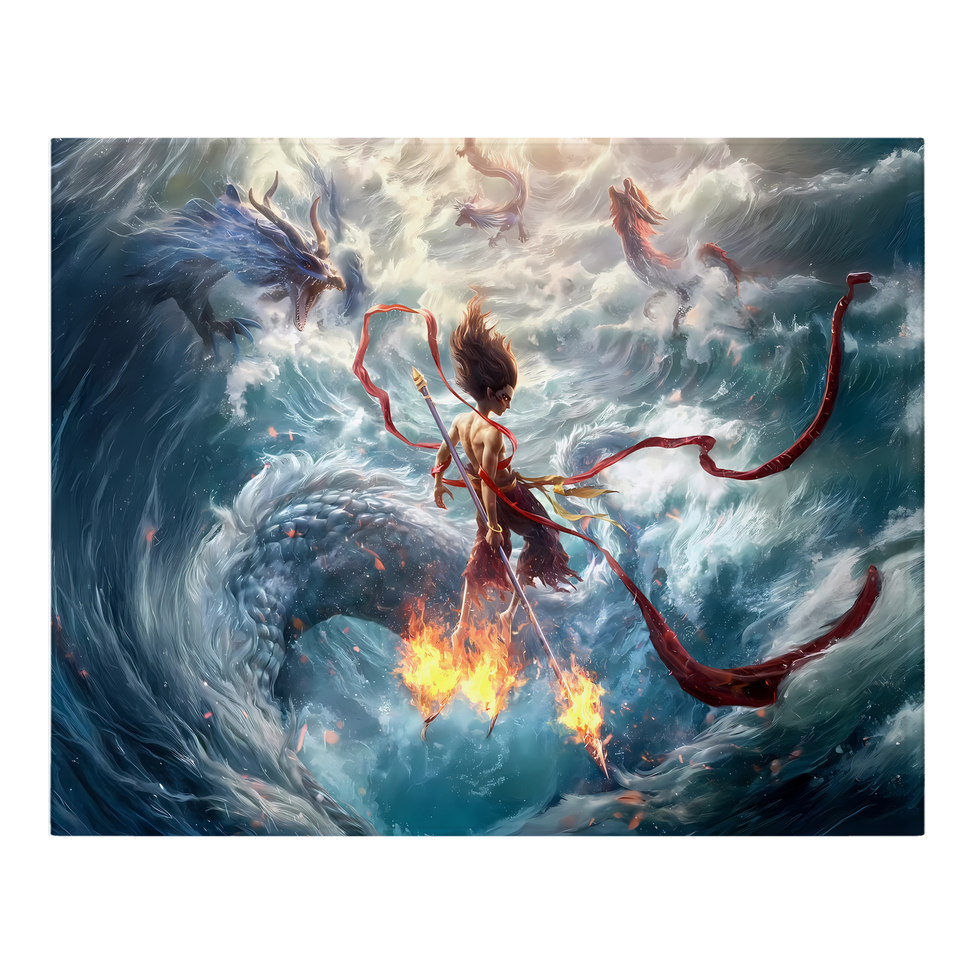 （画像用） Ne Zha 2 ナタ 魔童の大暴れ フランネルブランケット・多サイズ対応（横型）