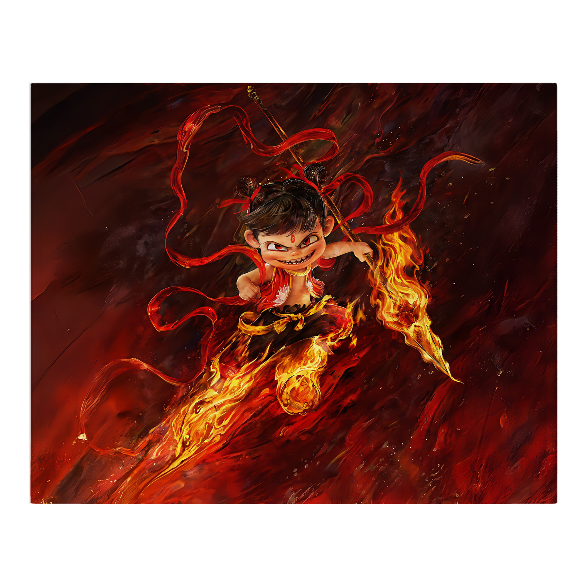 （画像用） Ne Zha 2 ナタ 魔童の大暴れ フランネルブランケット・多サイズ対応（横型）