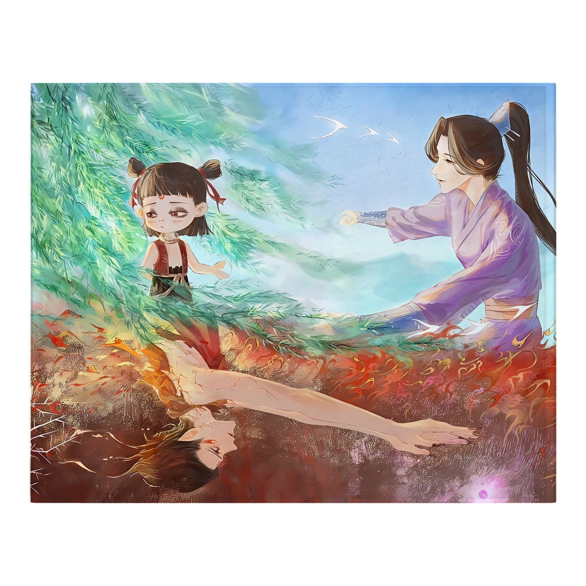 （画像用） Ne Zha 2 ナタ 魔童の大暴れ フランネルブランケット・多サイズ対応（横型）
