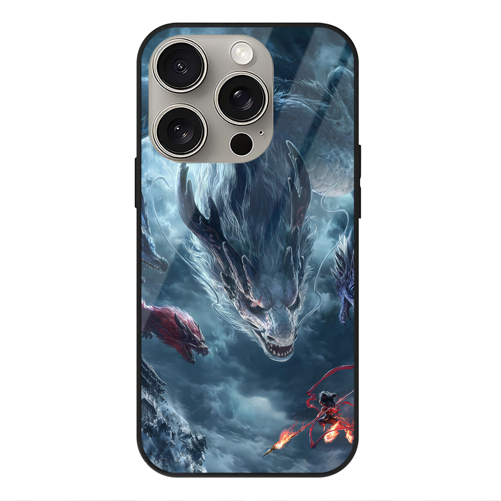 （画像用） Ne Zha 2 ナタ 魔童の大暴れ 【iPhone15Pro対応】スマホケース 耐衝撃＆黄変防止 背面ガラス