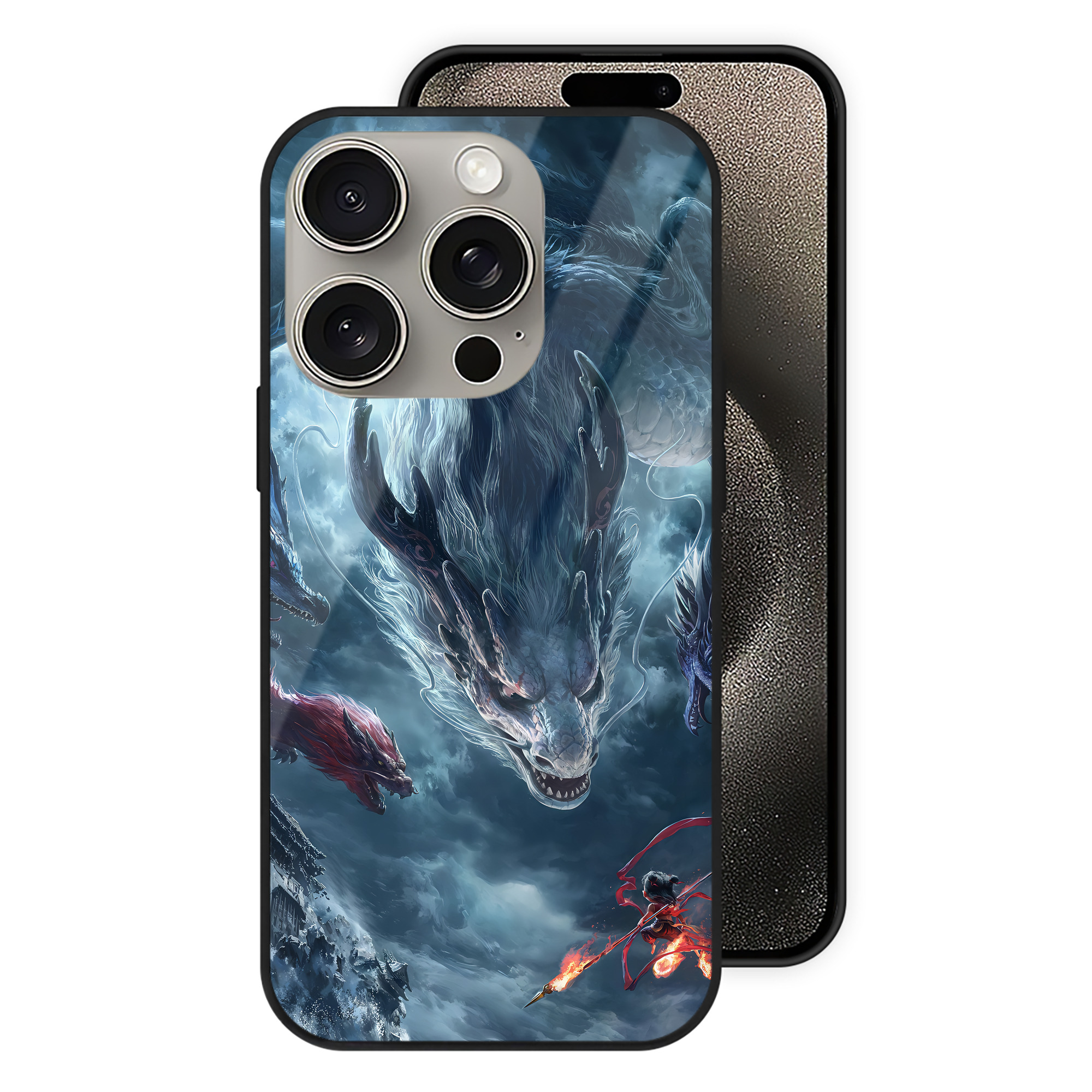 （画像用） Ne Zha 2 ナタ 魔童の大暴れ 【iPhone15Pro対応】スマホケース 耐衝撃＆黄変防止 背面ガラス