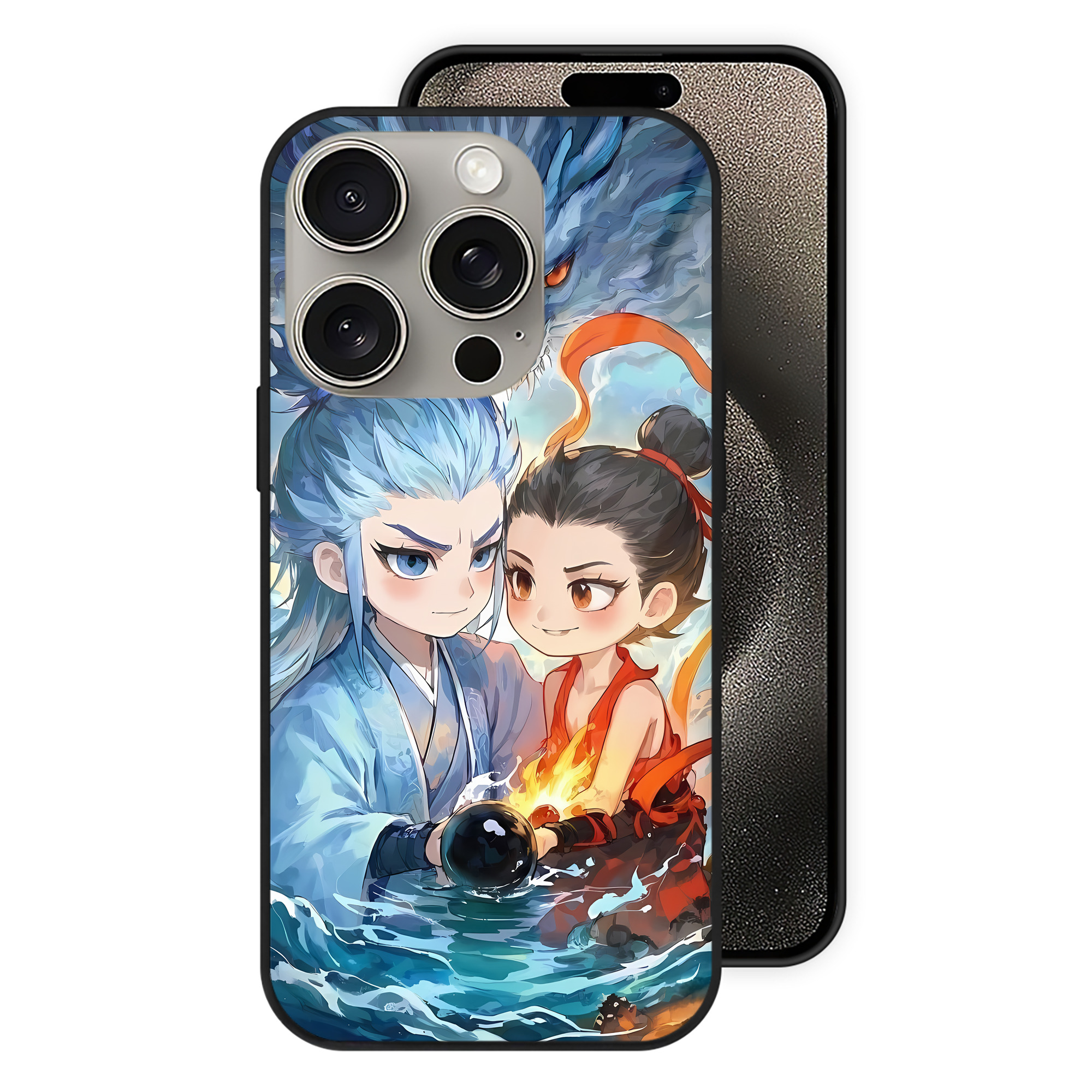 （画像用） Ne Zha 2 ナタ 魔童の大暴れ 【iPhone15Pro対応】スマホケース 耐衝撃＆黄変防止 背面ガラス