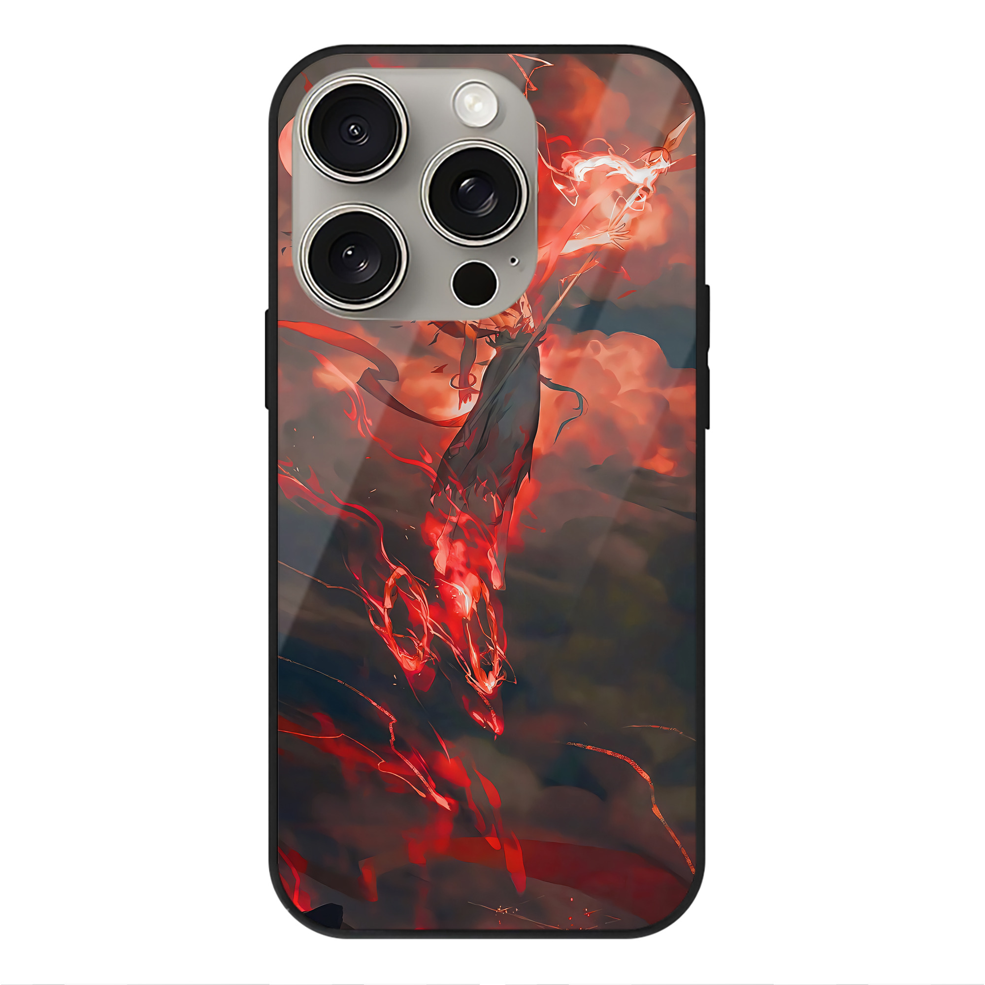 （画像用） Ne Zha 2 ナタ 魔童の大暴れ 【iPhone15Pro対応】スマホケース 耐衝撃＆黄変防止 背面ガラス