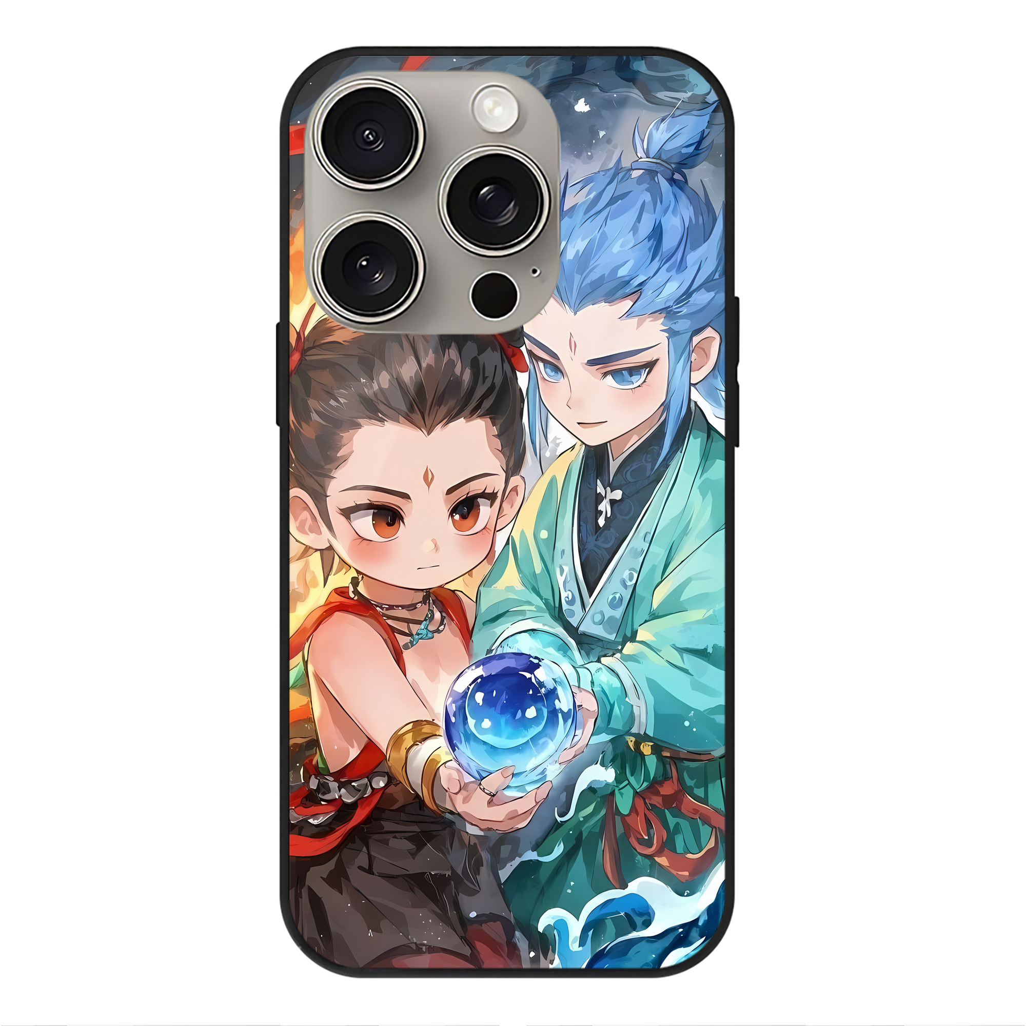（画像用） Ne Zha 2 ナタ 魔童の大暴れ 【iPhone15Pro対応】スマホケース 耐衝撃＆黄変防止 背面ガラス