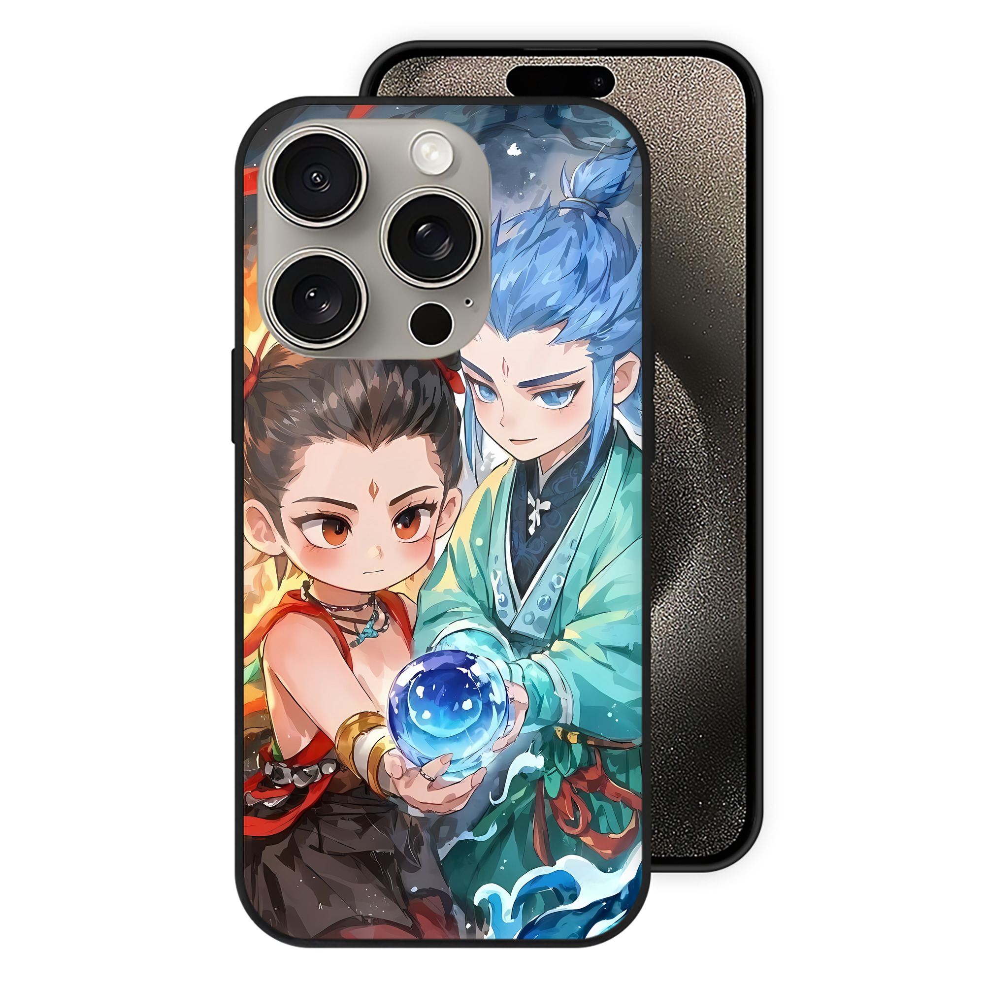 （画像用） Ne Zha 2 ナタ 魔童の大暴れ 【iPhone15Pro対応】スマホケース 耐衝撃＆黄変防止 背面ガラス