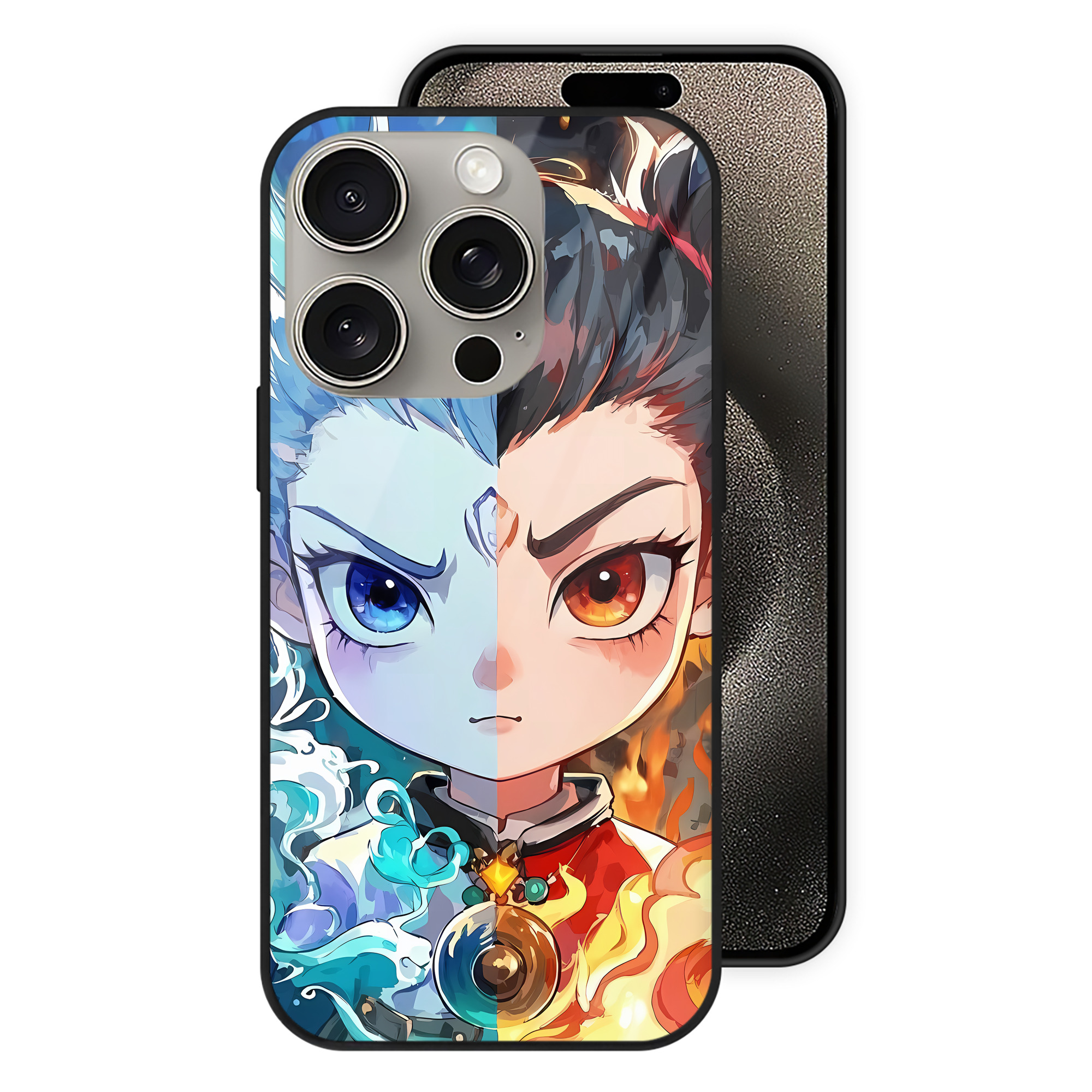（画像用） Ne Zha 2 ナタ 魔童の大暴れ 【iPhone15Pro対応】スマホケース 耐衝撃＆黄変防止 背面ガラス