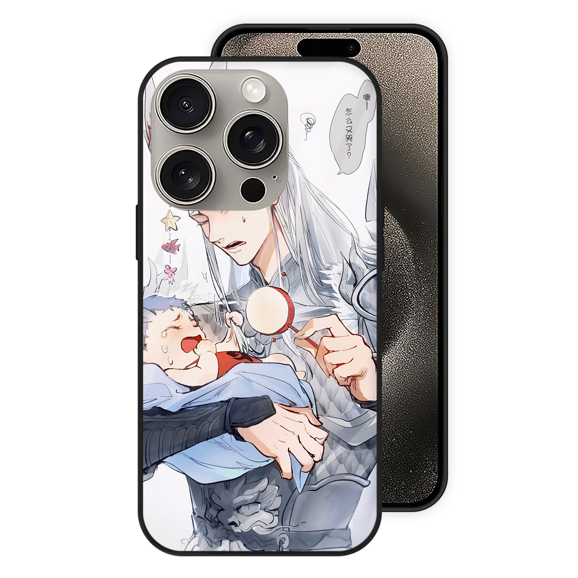 （画像用） Ne Zha 2 ナタ 魔童の大暴れ 【iPhone15Pro対応】スマホケース 耐衝撃＆黄変防止 背面ガラス