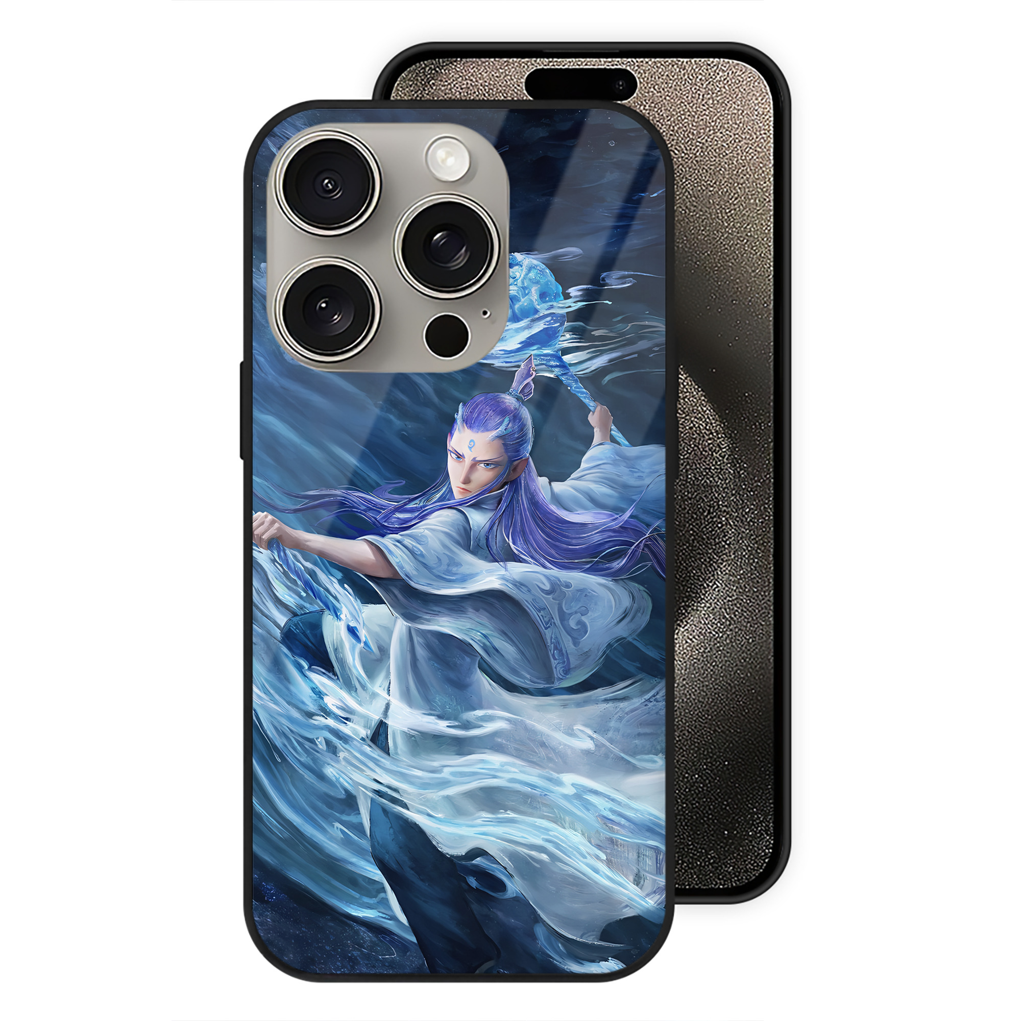 （画像用） Ne Zha 2 ナタ 魔童の大暴れ 【iPhone15Pro対応】スマホケース 耐衝撃＆黄変防止 背面ガラス