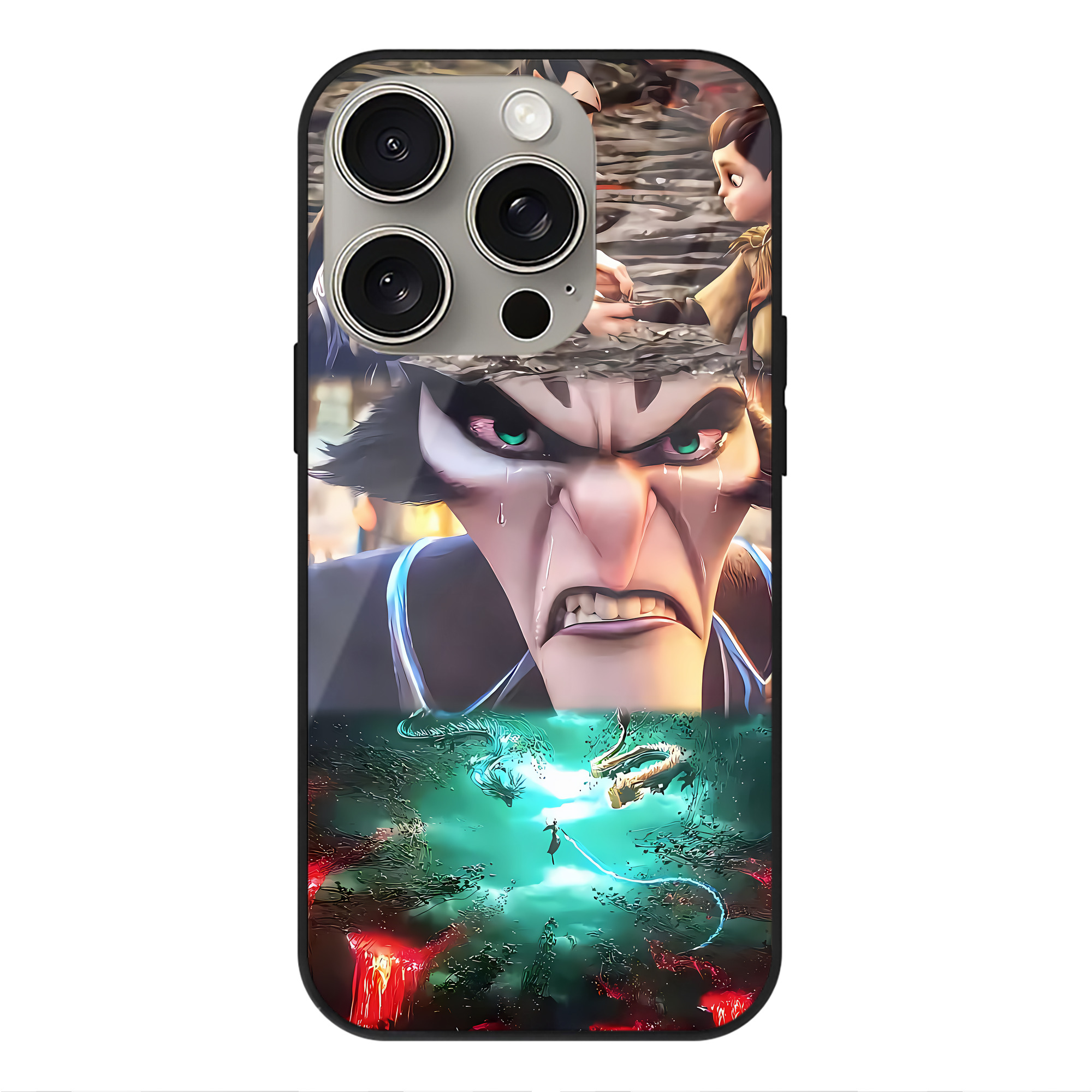 （画像用） Ne Zha 2 ナタ 魔童の大暴れ 【iPhone15Pro対応】スマホケース 耐衝撃＆黄変防止 背面ガラス