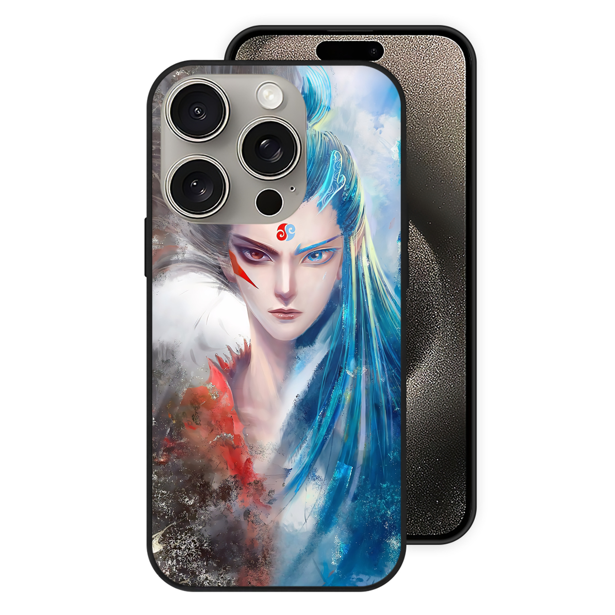 （画像用） Ne Zha 2 ナタ 魔童の大暴れ 【iPhone15Pro対応】スマホケース 耐衝撃＆黄変防止 背面ガラス