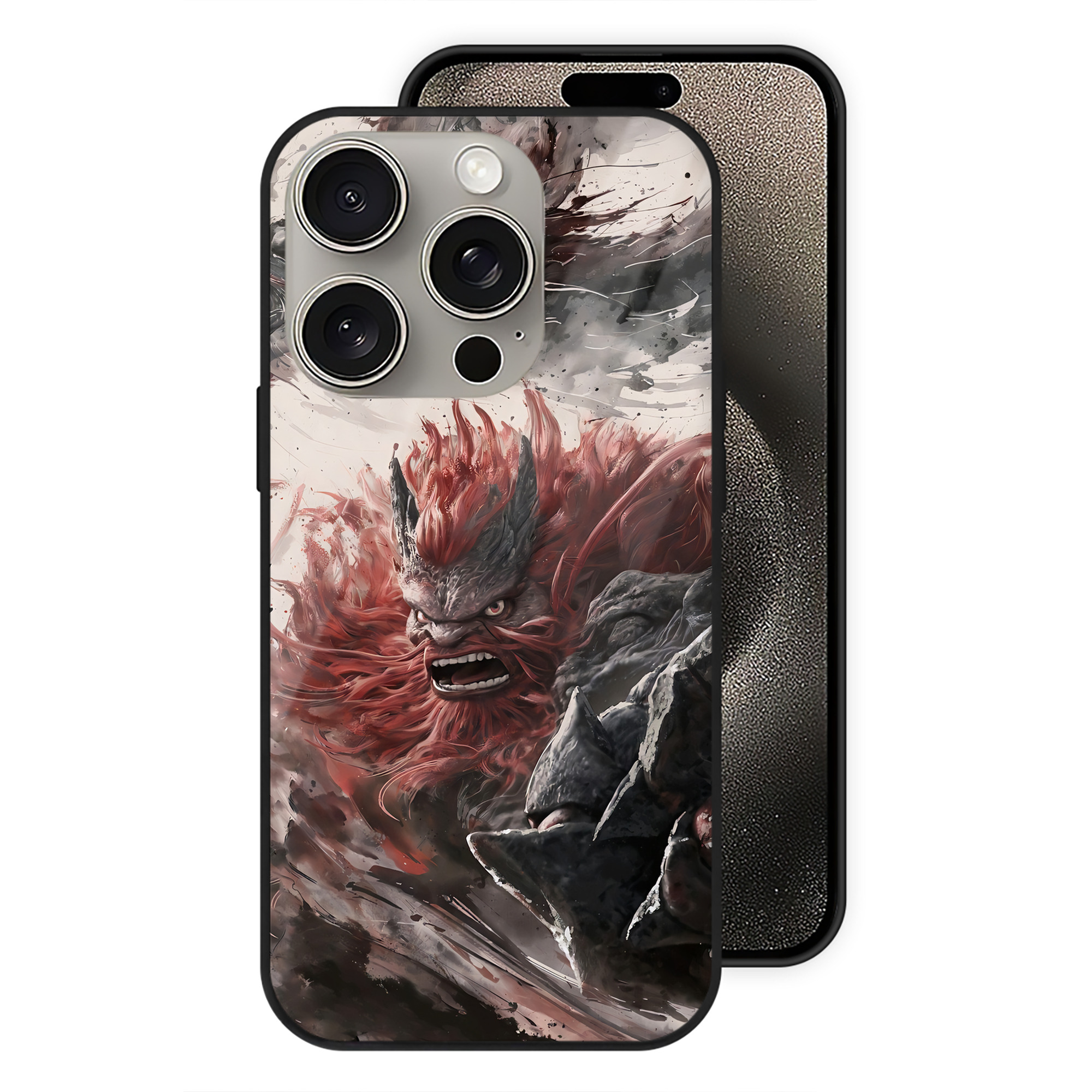（画像用） Ne Zha 2 ナタ 魔童の大暴れ 【iPhone15Pro対応】スマホケース 耐衝撃＆黄変防止 背面ガラス