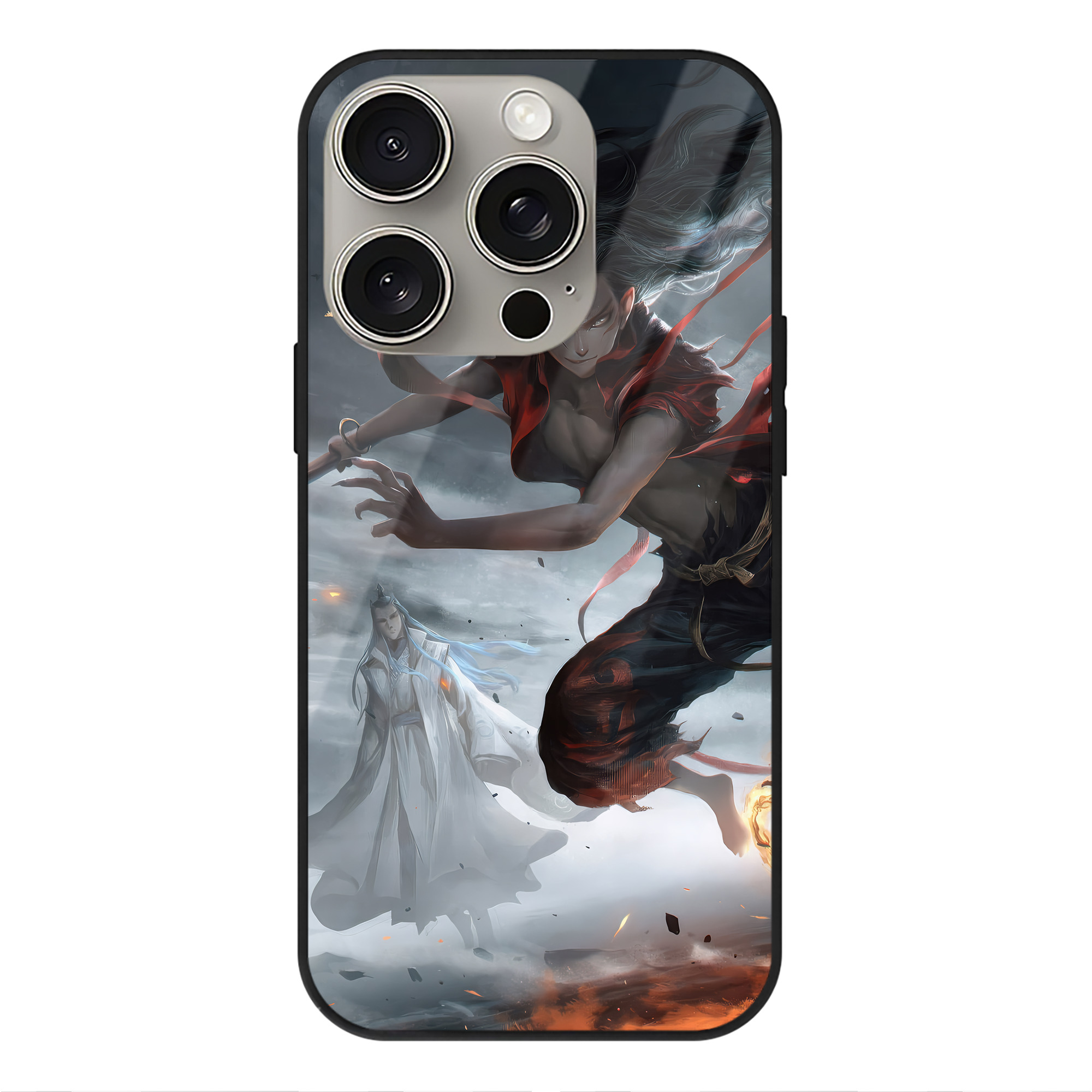 （画像用） Ne Zha 2 ナタ 魔童の大暴れ 【iPhone15Pro対応】スマホケース 耐衝撃＆黄変防止 背面ガラス