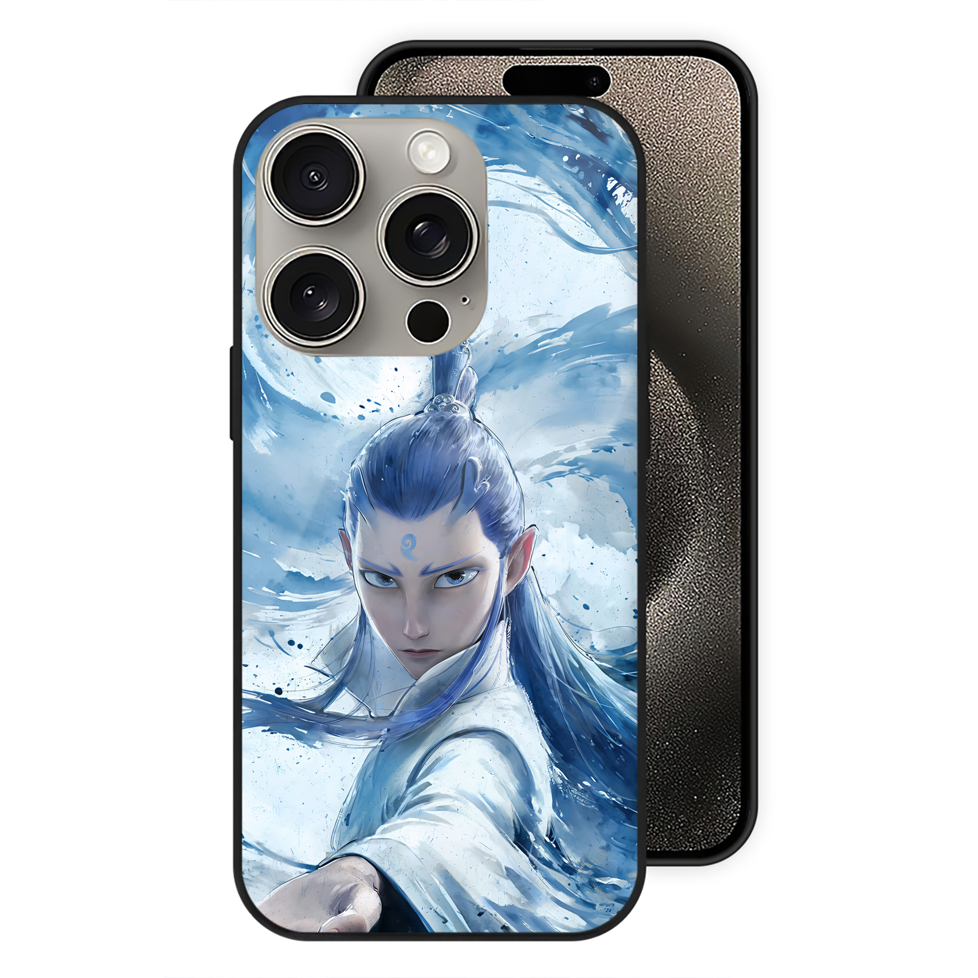 （画像用） Ne Zha 2 ナタ 魔童の大暴れ 【iPhone15Pro対応】スマホケース 耐衝撃＆黄変防止 背面ガラス