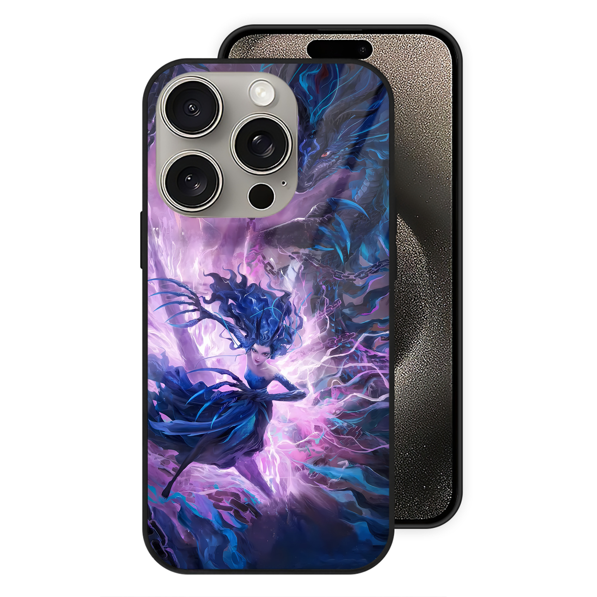 （画像用） Ne Zha 2 ナタ 魔童の大暴れ 【iPhone15Pro対応】スマホケース 耐衝撃＆黄変防止 背面ガラス