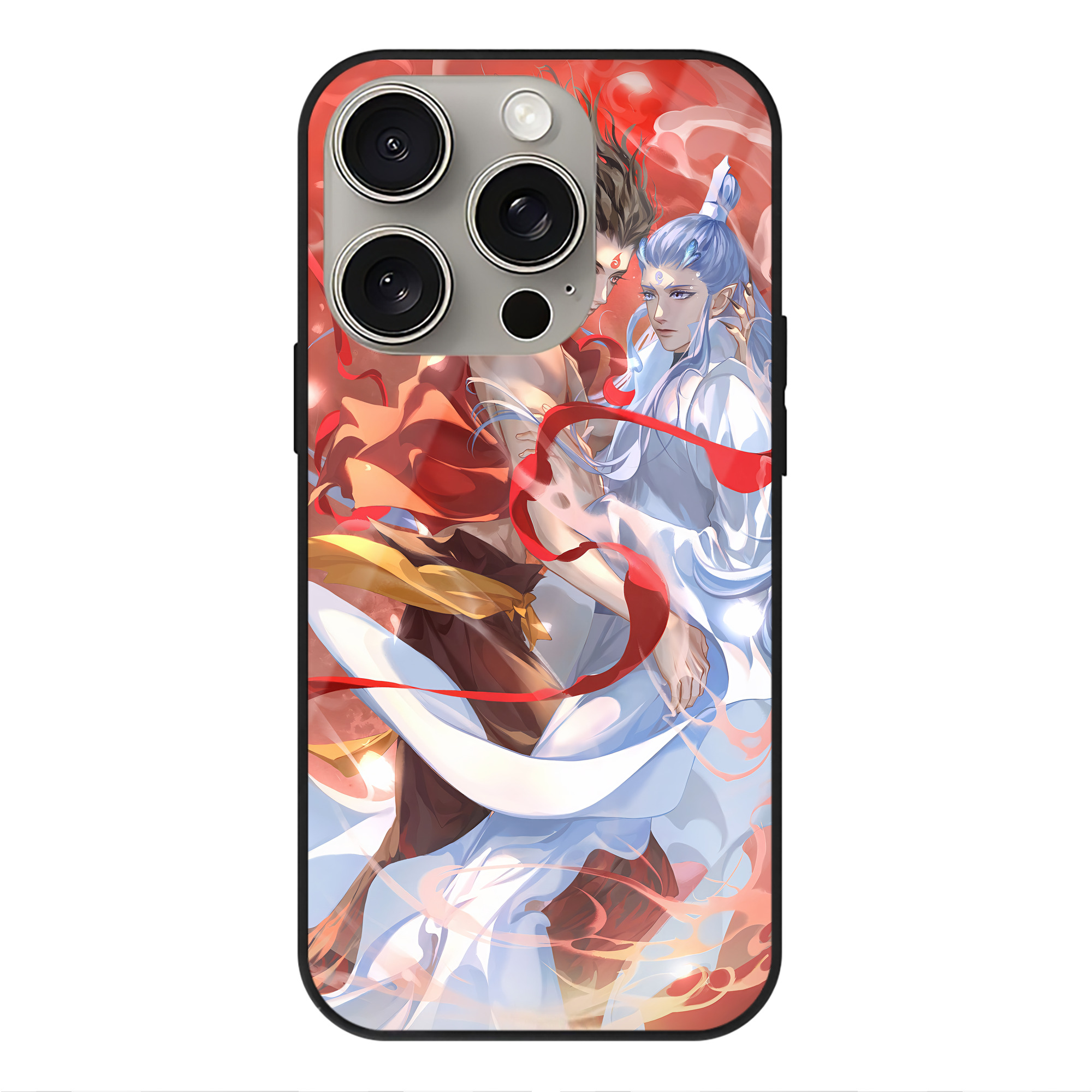 （画像用） Ne Zha 2 ナタ 魔童の大暴れ 【iPhone15Pro対応】スマホケース 耐衝撃＆黄変防止 背面ガラス