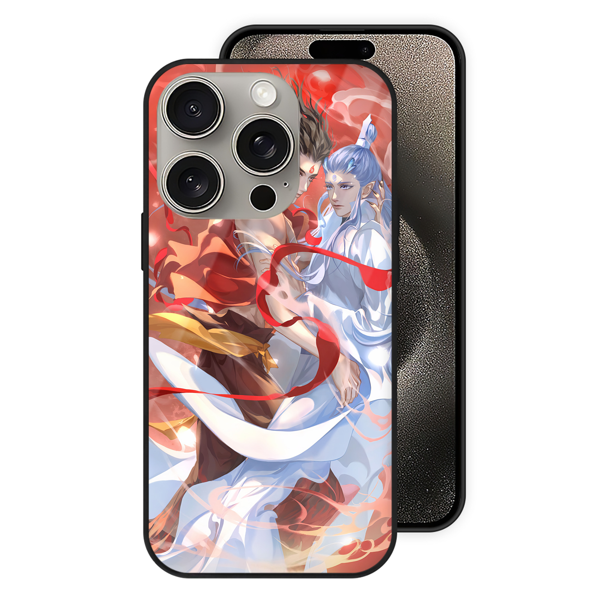 （画像用） Ne Zha 2 ナタ 魔童の大暴れ 【iPhone15Pro対応】スマホケース 耐衝撃＆黄変防止 背面ガラス
