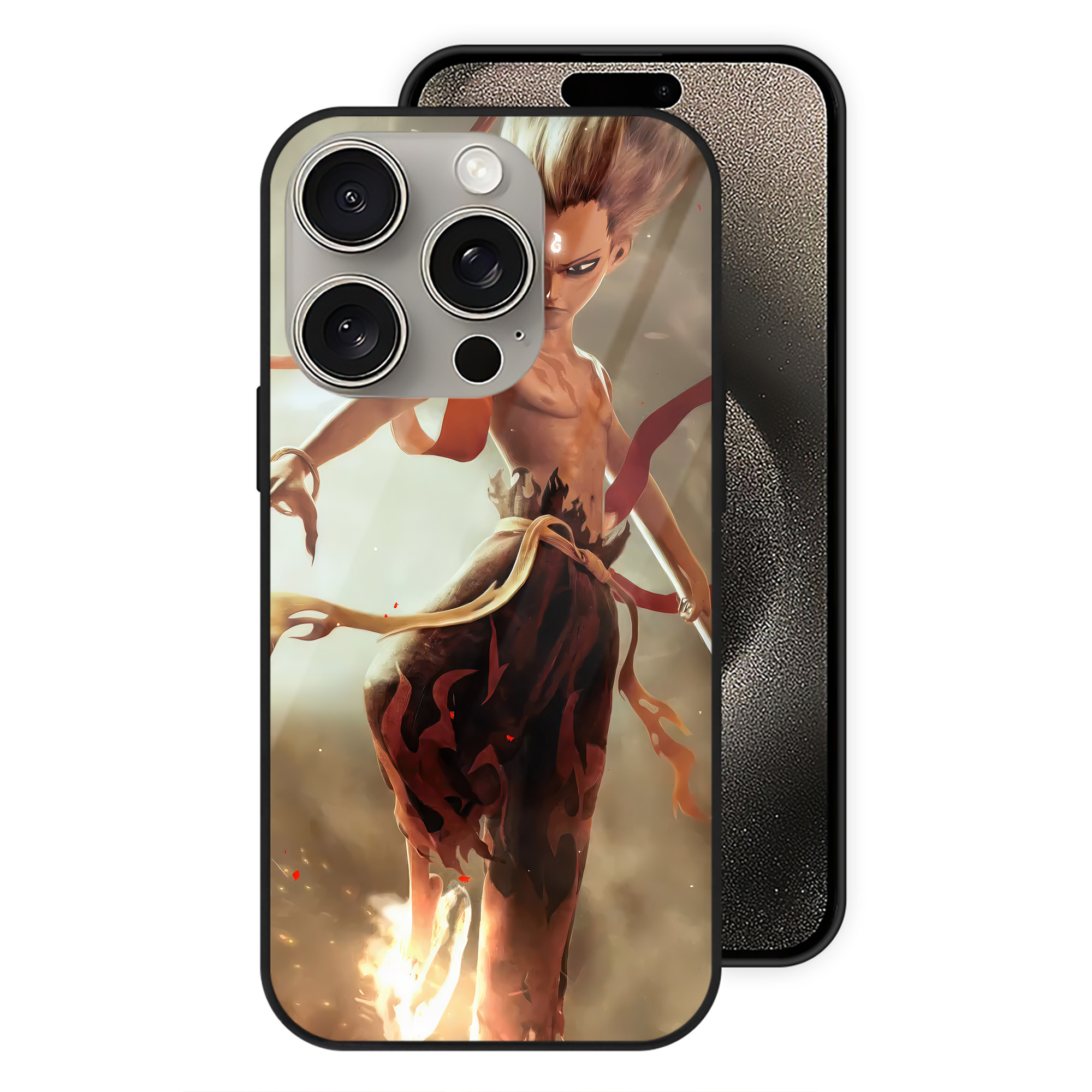 （画像用） Ne Zha 2 ナタ 魔童の大暴れ 【iPhone15Pro対応】スマホケース 耐衝撃＆黄変防止 背面ガラス