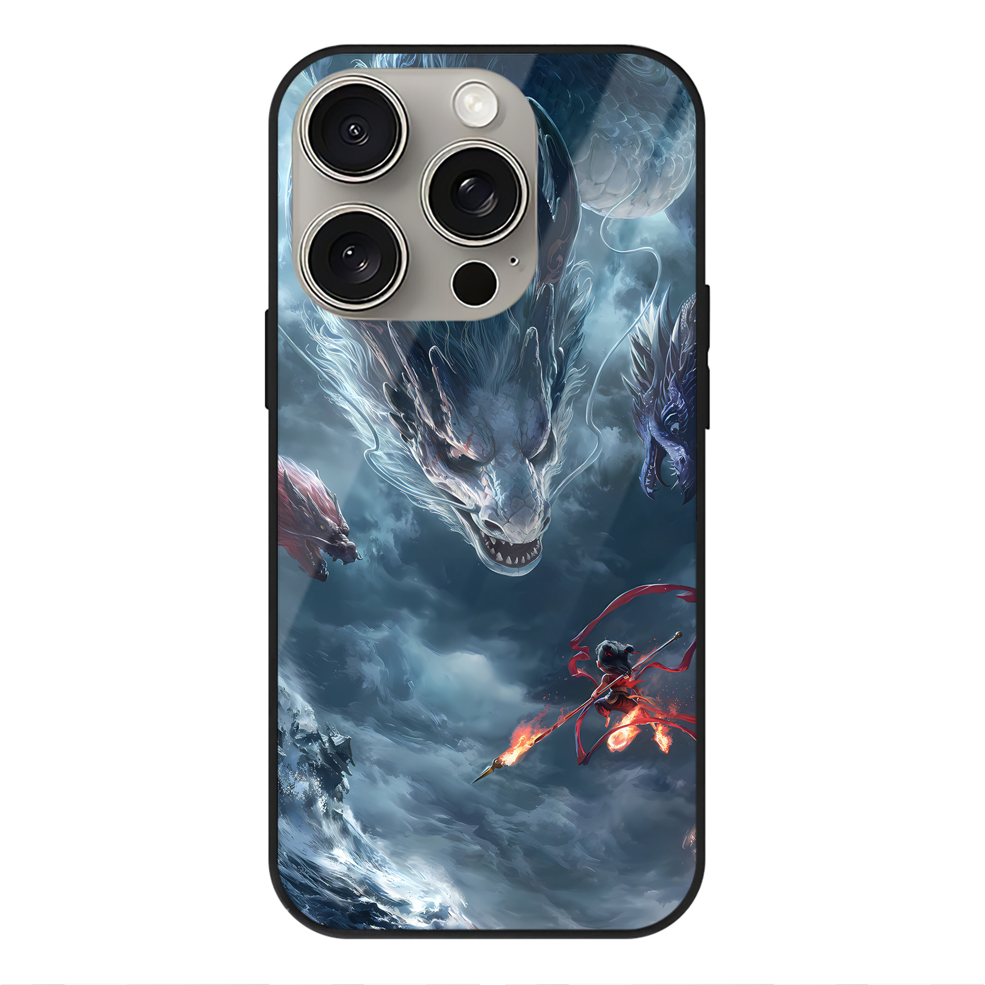 （画像用） Ne Zha 2 ナタ 魔童の大暴れ 【iPhone15Pro対応】スマホケース 耐衝撃＆黄変防止 背面ガラス