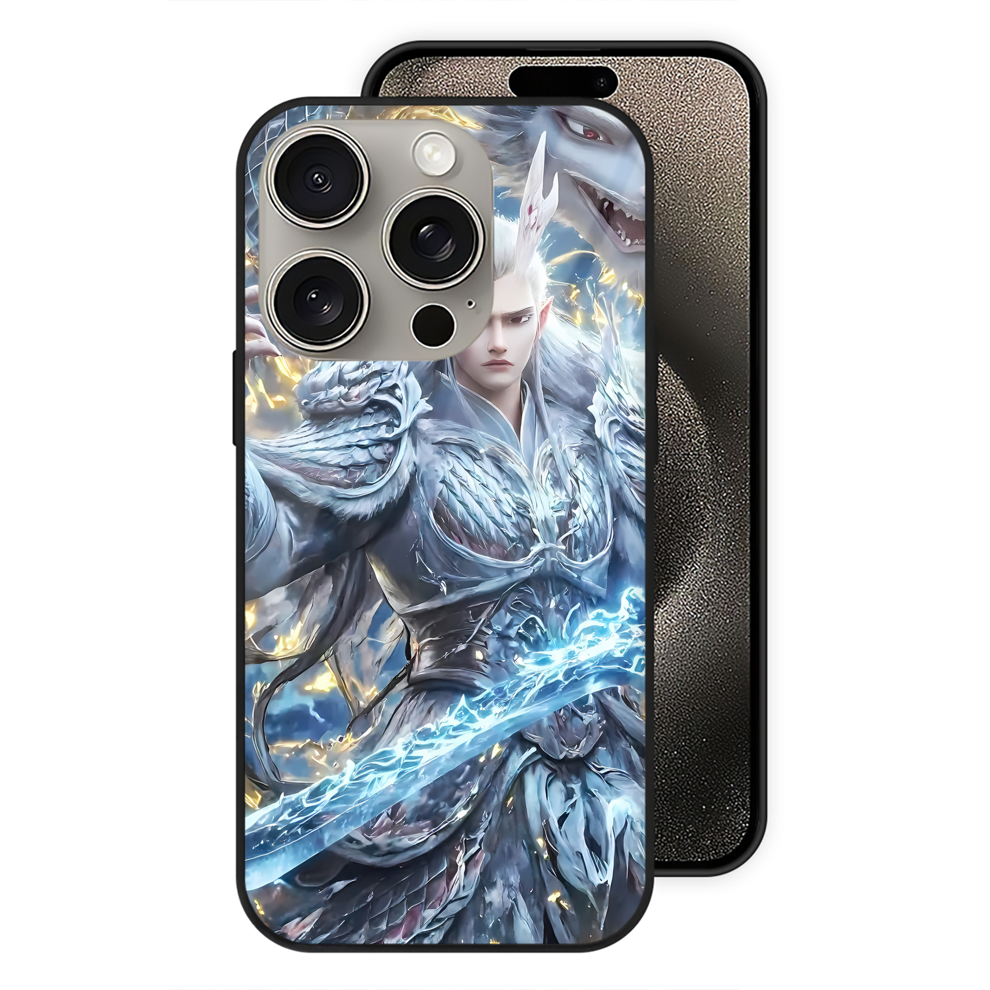 （画像用） Ne Zha 2 ナタ 魔童の大暴れ 【iPhone15Pro対応】スマホケース 耐衝撃＆黄変防止 背面ガラス