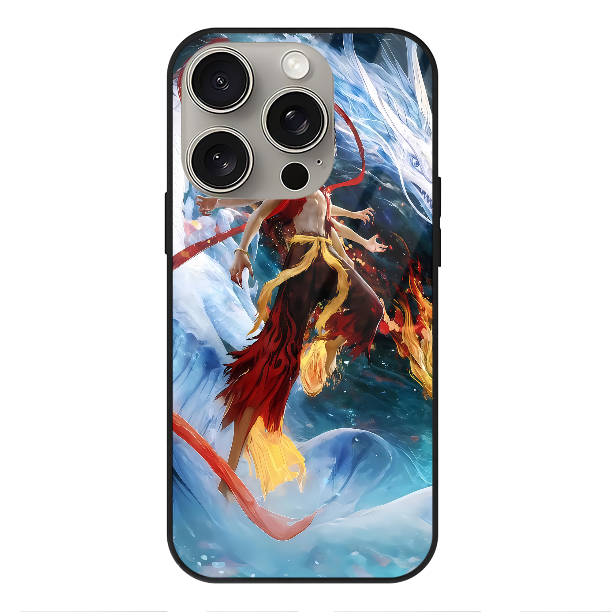 （画像用） Ne Zha 2 ナタ 魔童の大暴れ 【iPhone15Pro対応】スマホケース 耐衝撃＆黄変防止 背面ガラス