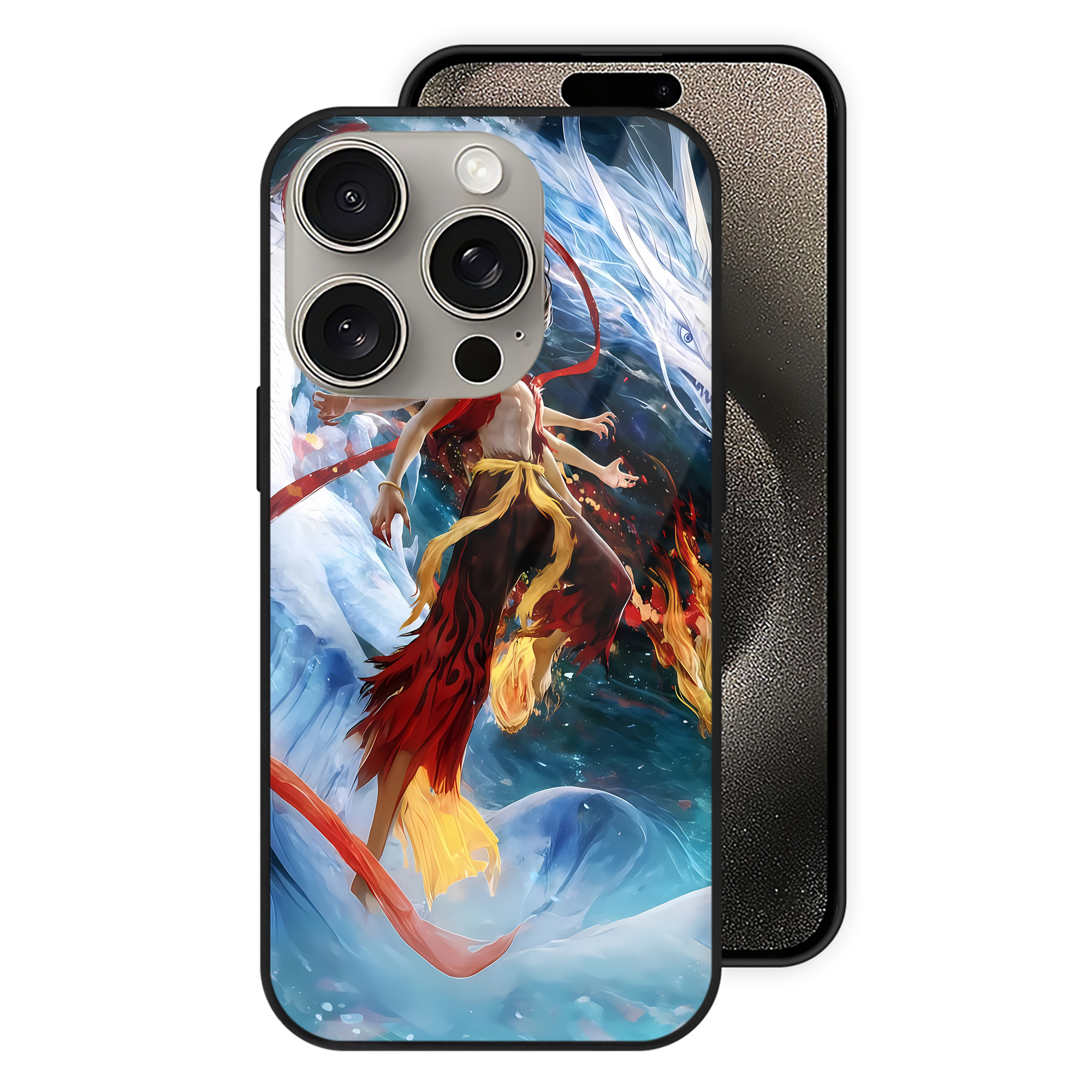 （画像用） Ne Zha 2 ナタ 魔童の大暴れ 【iPhone15Pro対応】スマホケース 耐衝撃＆黄変防止 背面ガラス
