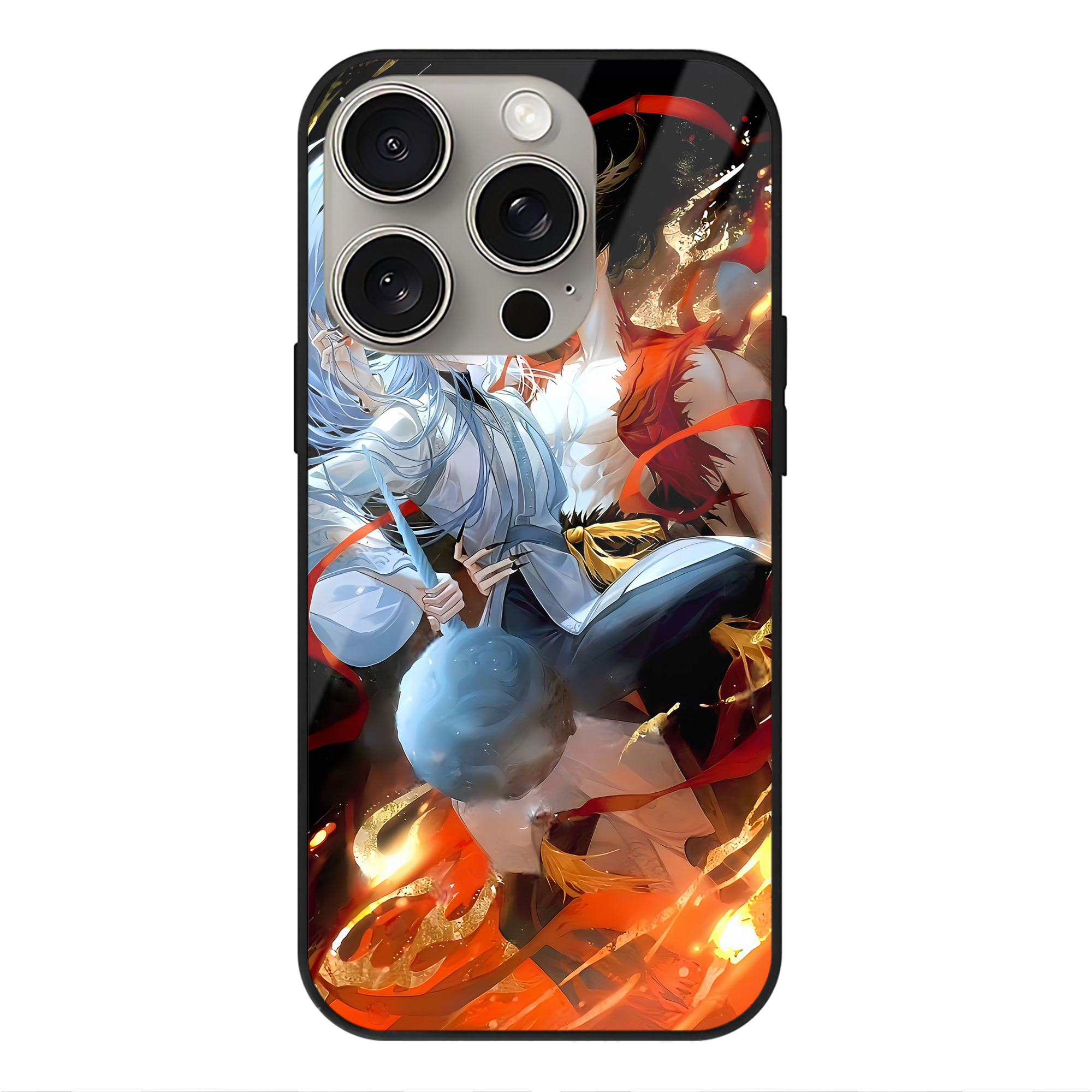 （画像用） Ne Zha 2 ナタ 魔童の大暴れ 【iPhone15Pro対応】スマホケース 耐衝撃＆黄変防止 背面ガラス