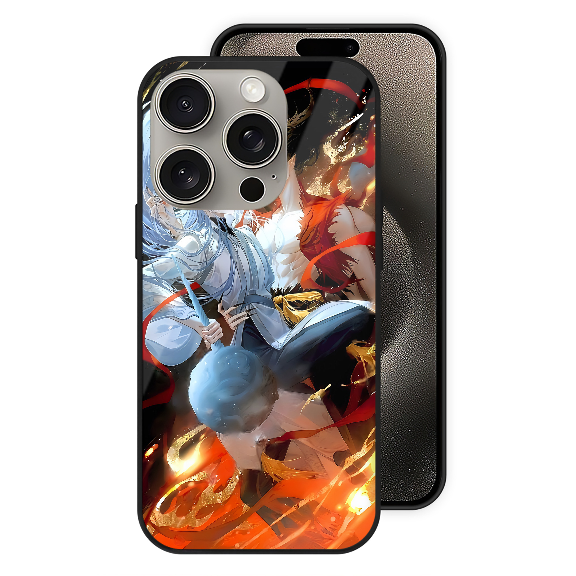 （画像用） Ne Zha 2 ナタ 魔童の大暴れ 【iPhone15Pro対応】スマホケース 耐衝撃＆黄変防止 背面ガラス