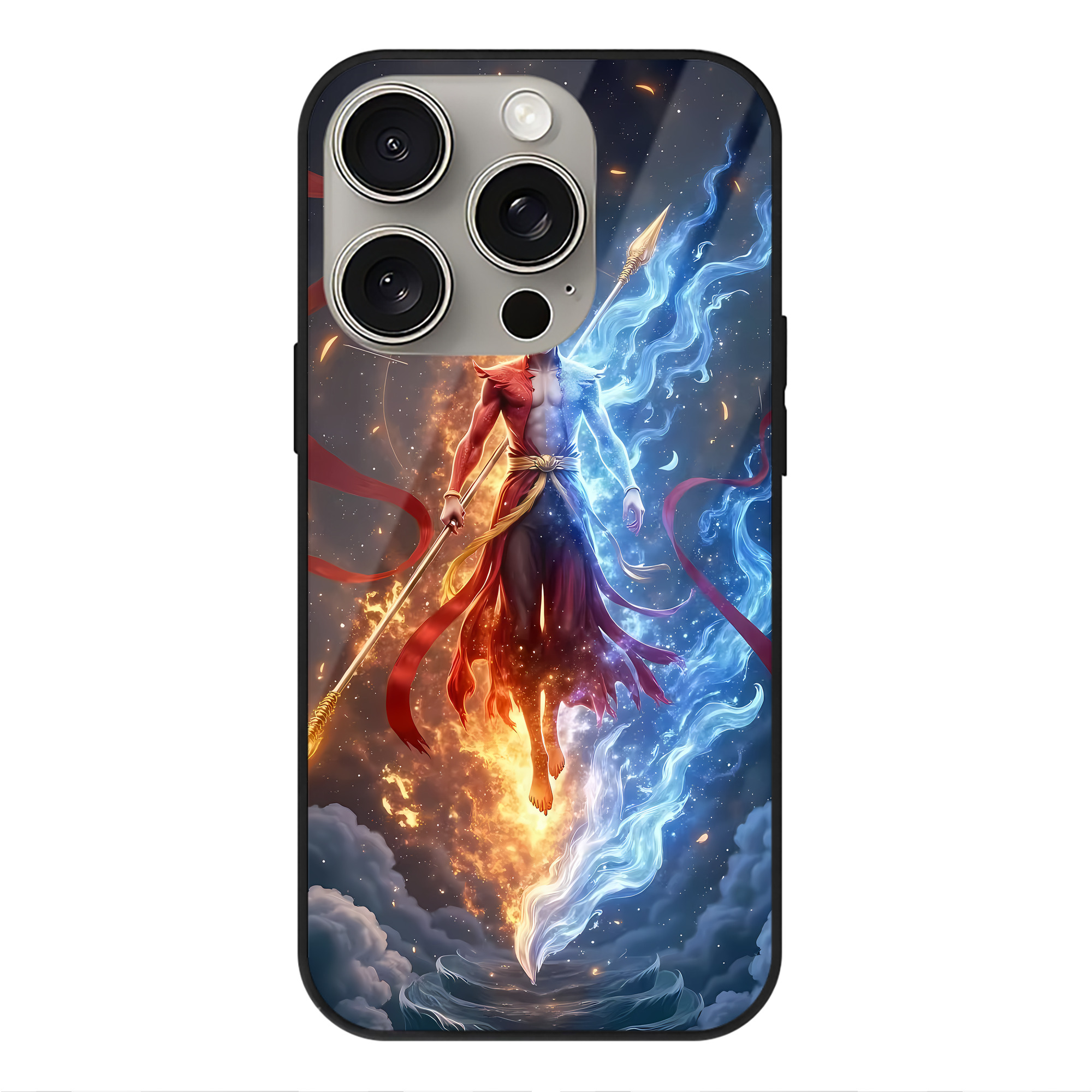 （画像用） Ne Zha 2 ナタ 魔童の大暴れ 【iPhone15Pro対応】スマホケース 耐衝撃＆黄変防止 背面ガラス
