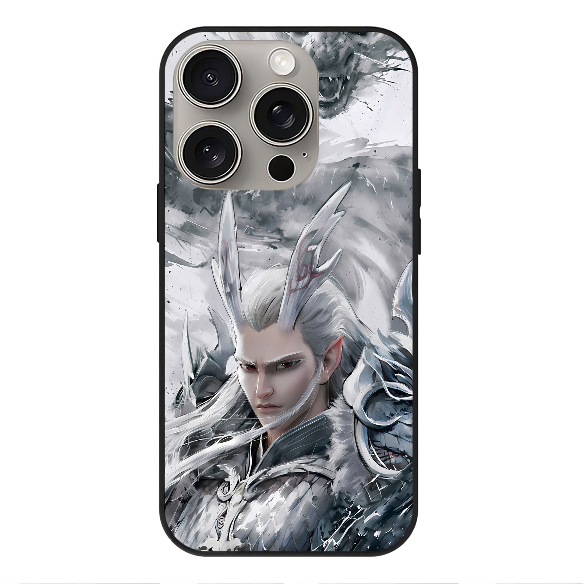 （画像用） Ne Zha 2 ナタ 魔童の大暴れ 【iPhone15Pro対応】スマホケース 耐衝撃＆黄変防止 背面ガラス