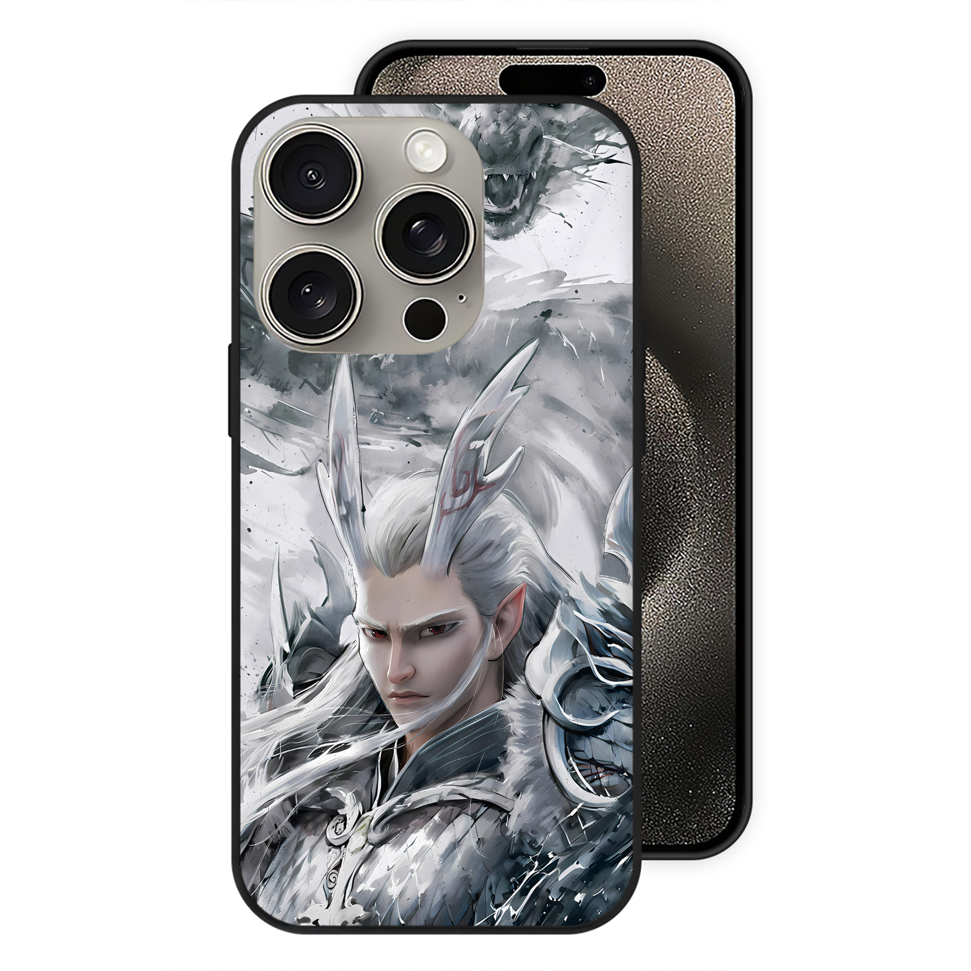 （画像用） Ne Zha 2 ナタ 魔童の大暴れ 【iPhone15Pro対応】スマホケース 耐衝撃＆黄変防止 背面ガラス