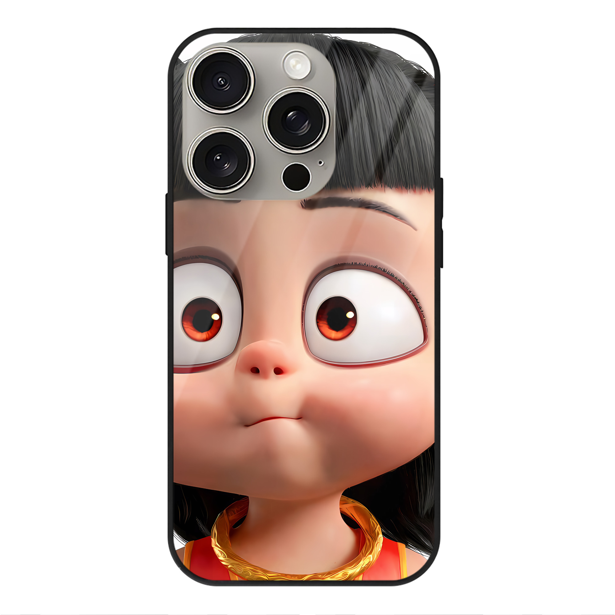 （画像用） Ne Zha 2 ナタ 魔童の大暴れ 【iPhone15Pro対応】スマホケース 耐衝撃＆黄変防止 背面ガラス