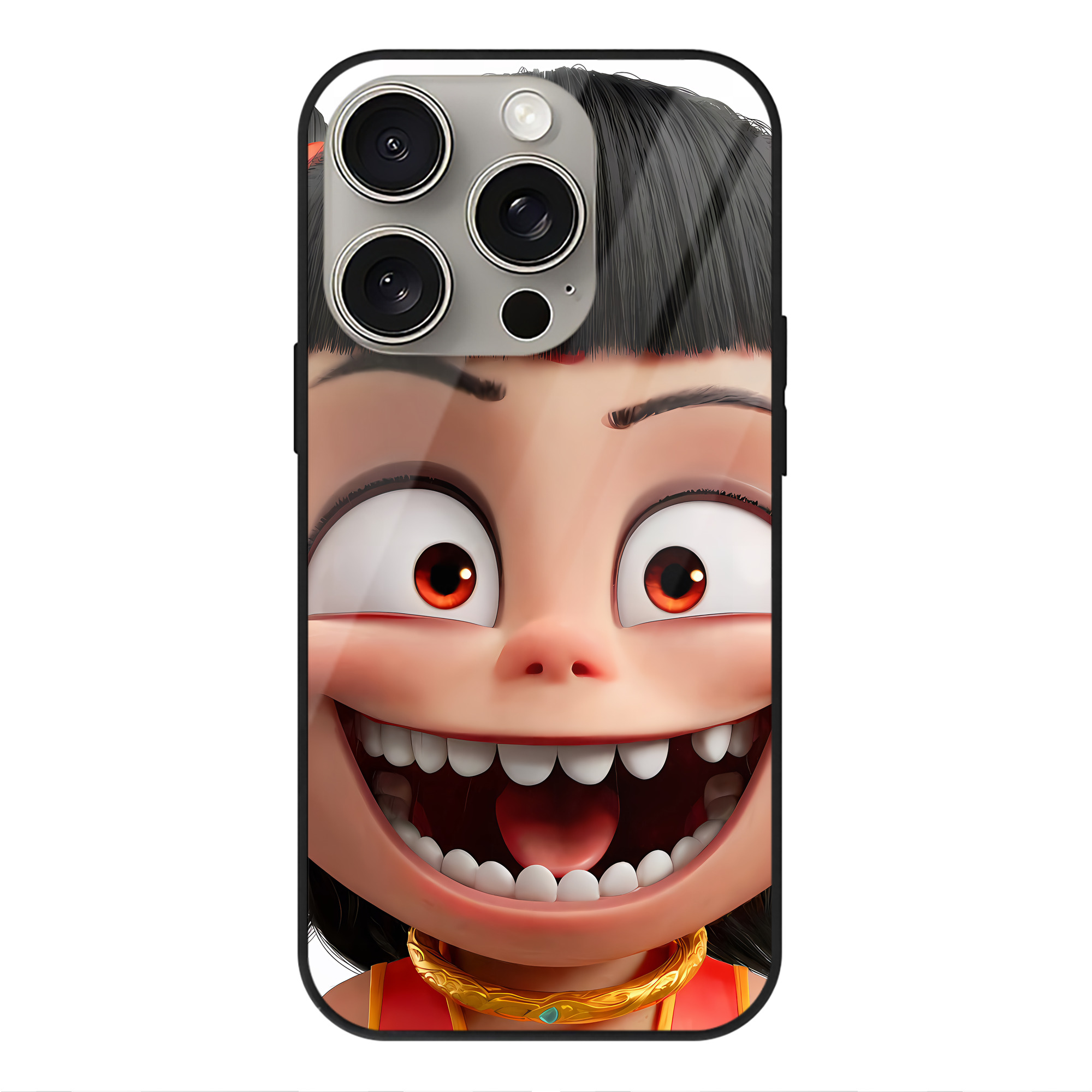 （画像用） Ne Zha 2 ナタ 魔童の大暴れ 【iPhone15Pro対応】スマホケース 耐衝撃＆黄変防止 背面ガラス