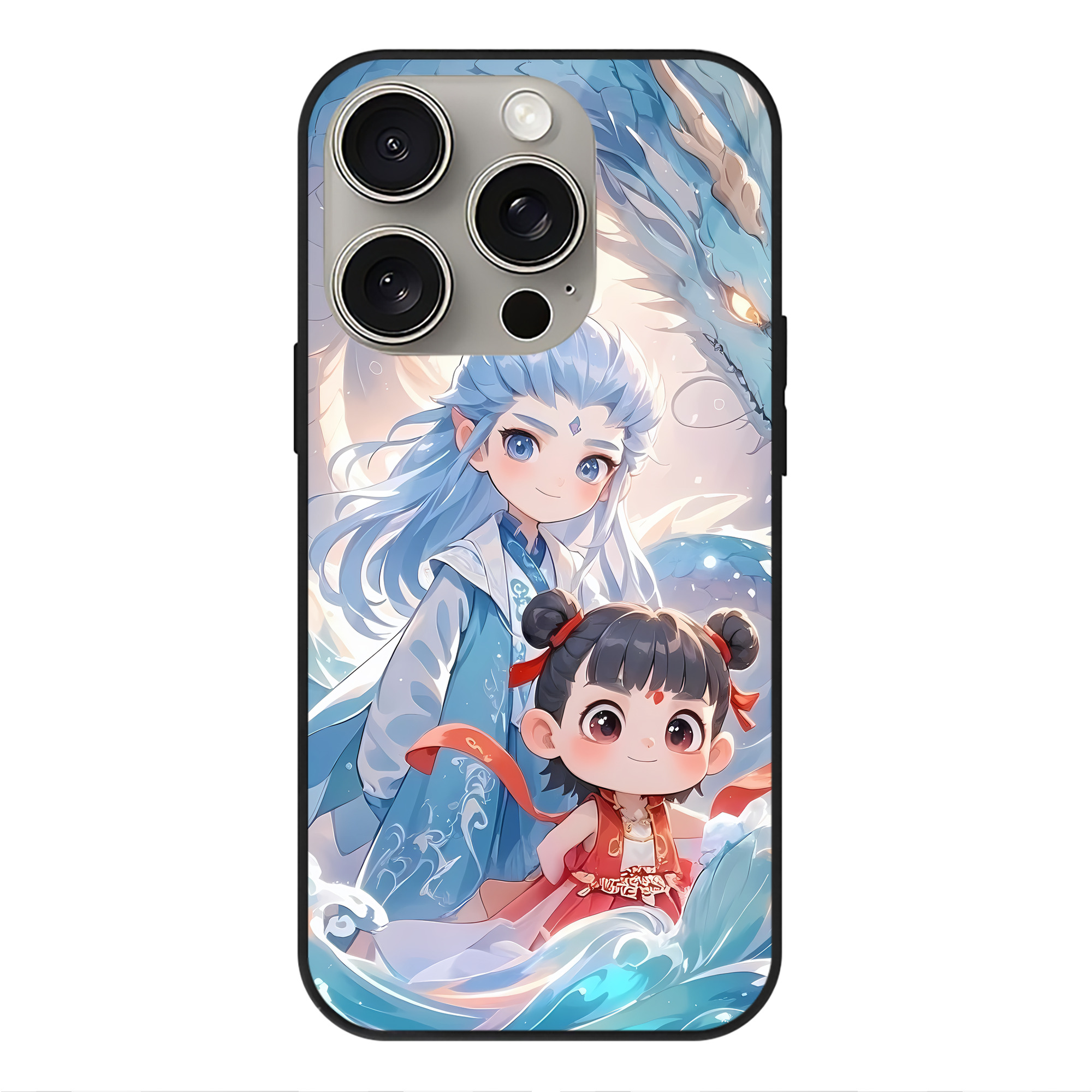 （画像用） Ne Zha 2 ナタ 魔童の大暴れ 【iPhone15Pro対応】スマホケース 耐衝撃＆黄変防止 背面ガラス
