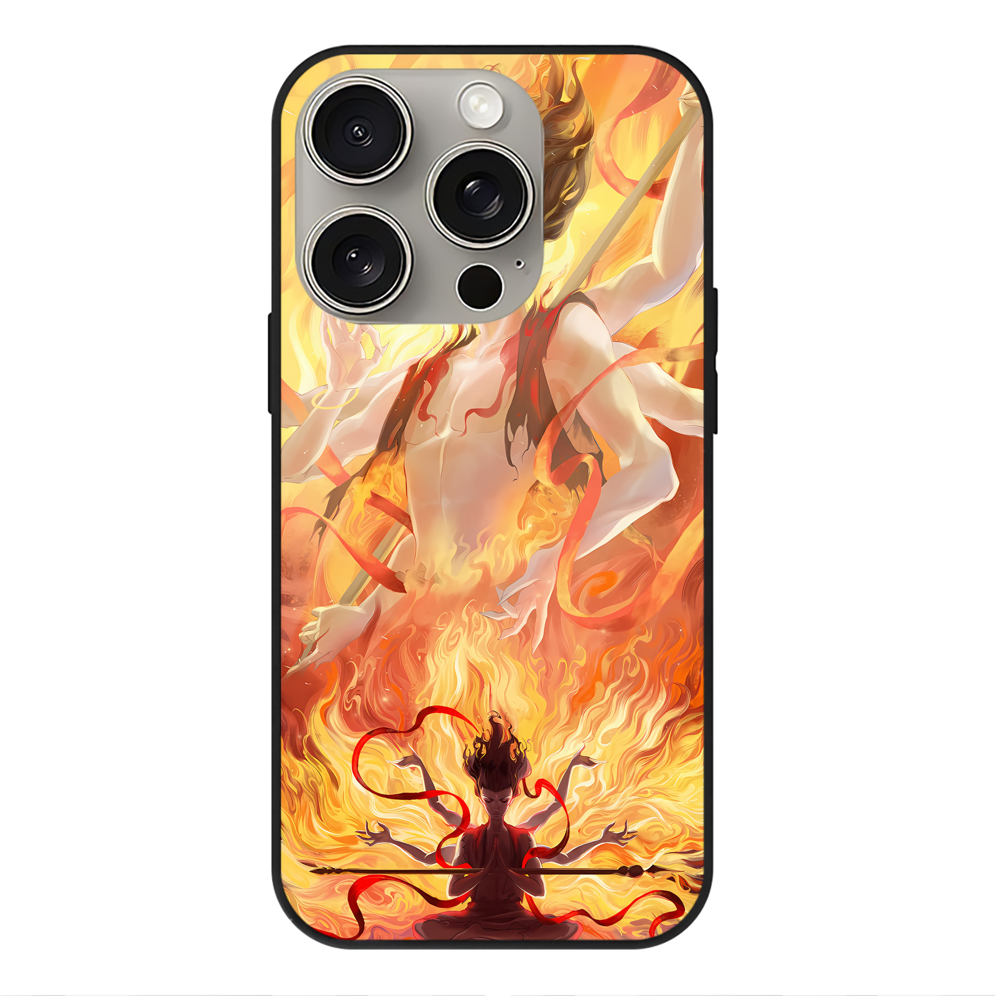 （画像用） Ne Zha 2 ナタ 魔童の大暴れ 【iPhone15Pro対応】スマホケース 耐衝撃＆黄変防止 背面ガラス