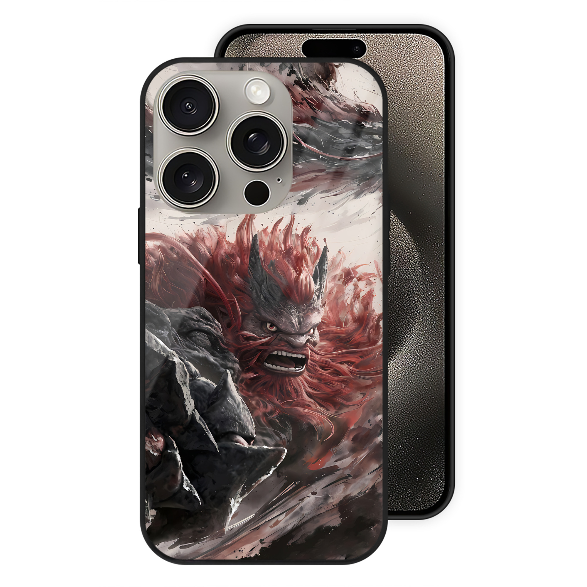 （画像用） Ne Zha 2 ナタ 魔童の大暴れ 【iPhone15Pro対応】スマホケース 耐衝撃＆黄変防止 背面ガラス