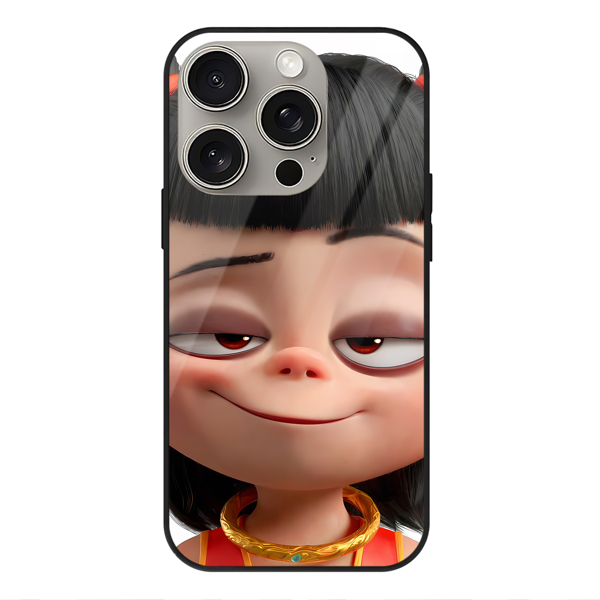 （画像用） Ne Zha 2 ナタ 魔童の大暴れ 【iPhone15Pro対応】スマホケース 耐衝撃＆黄変防止 背面ガラス