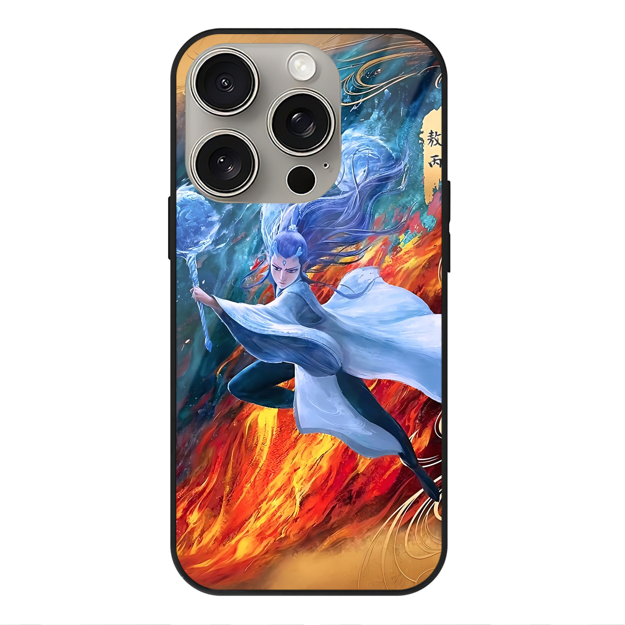 （画像用） Ne Zha 2 ナタ 魔童の大暴れ 【iPhone15Pro対応】スマホケース 耐衝撃＆黄変防止 背面ガラス