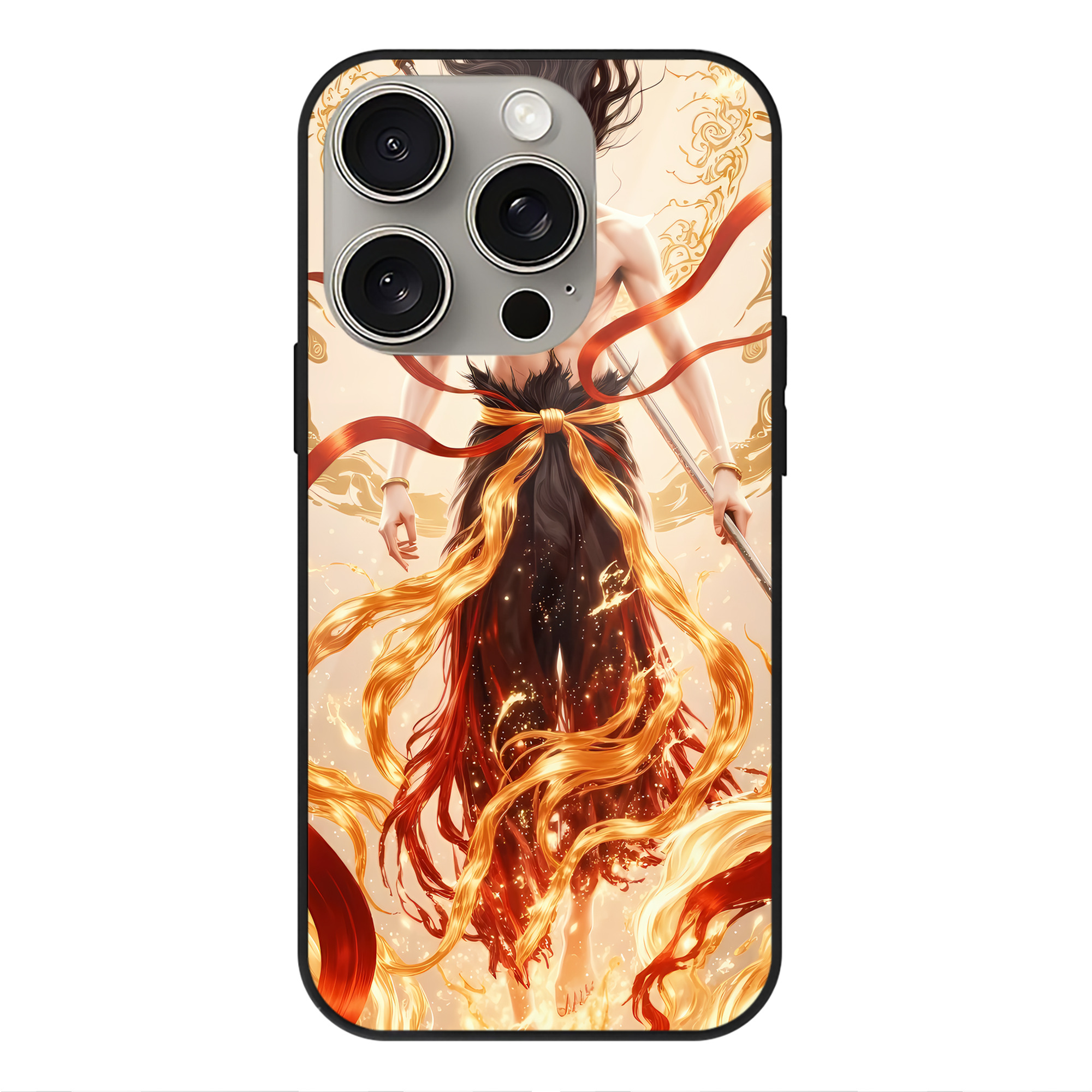 （画像用） Ne Zha 2 ナタ 魔童の大暴れ 【iPhone15Pro対応】スマホケース 耐衝撃＆黄変防止 背面ガラス