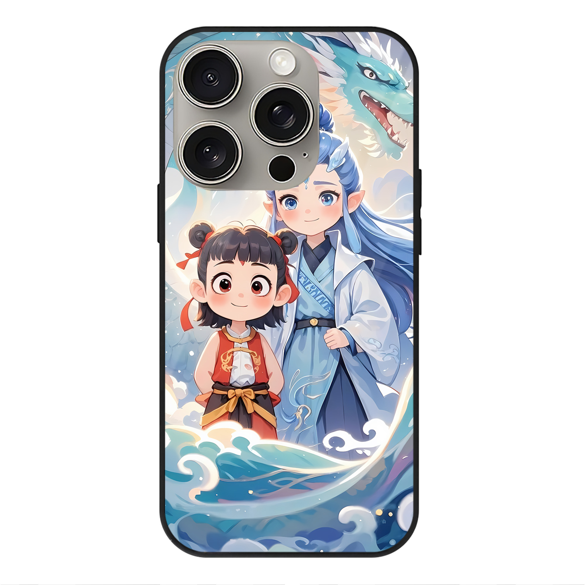 （画像用） Ne Zha 2 ナタ 魔童の大暴れ 【iPhone15Pro対応】スマホケース 耐衝撃＆黄変防止 背面ガラス