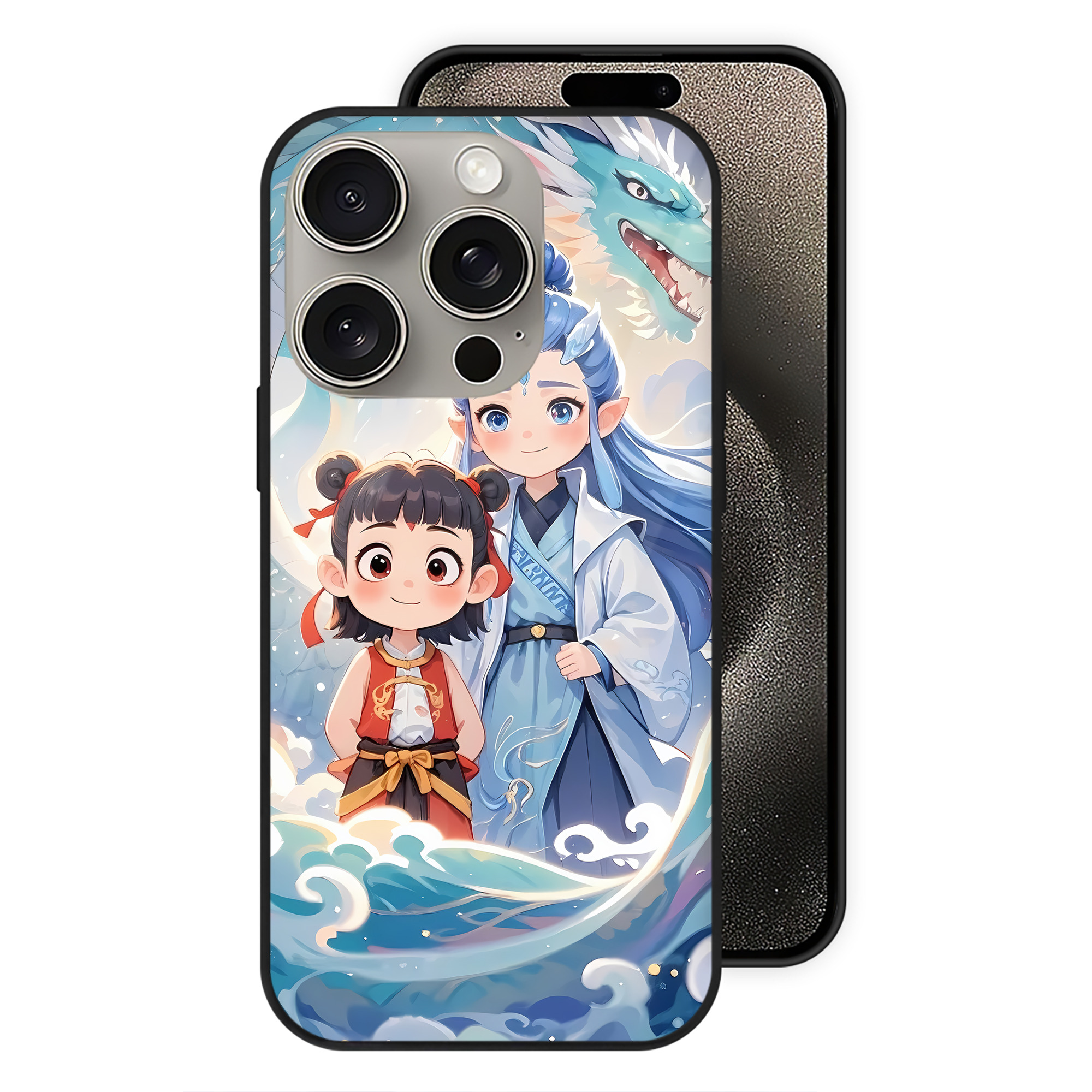 （画像用） Ne Zha 2 ナタ 魔童の大暴れ 【iPhone15Pro対応】スマホケース 耐衝撃＆黄変防止 背面ガラス