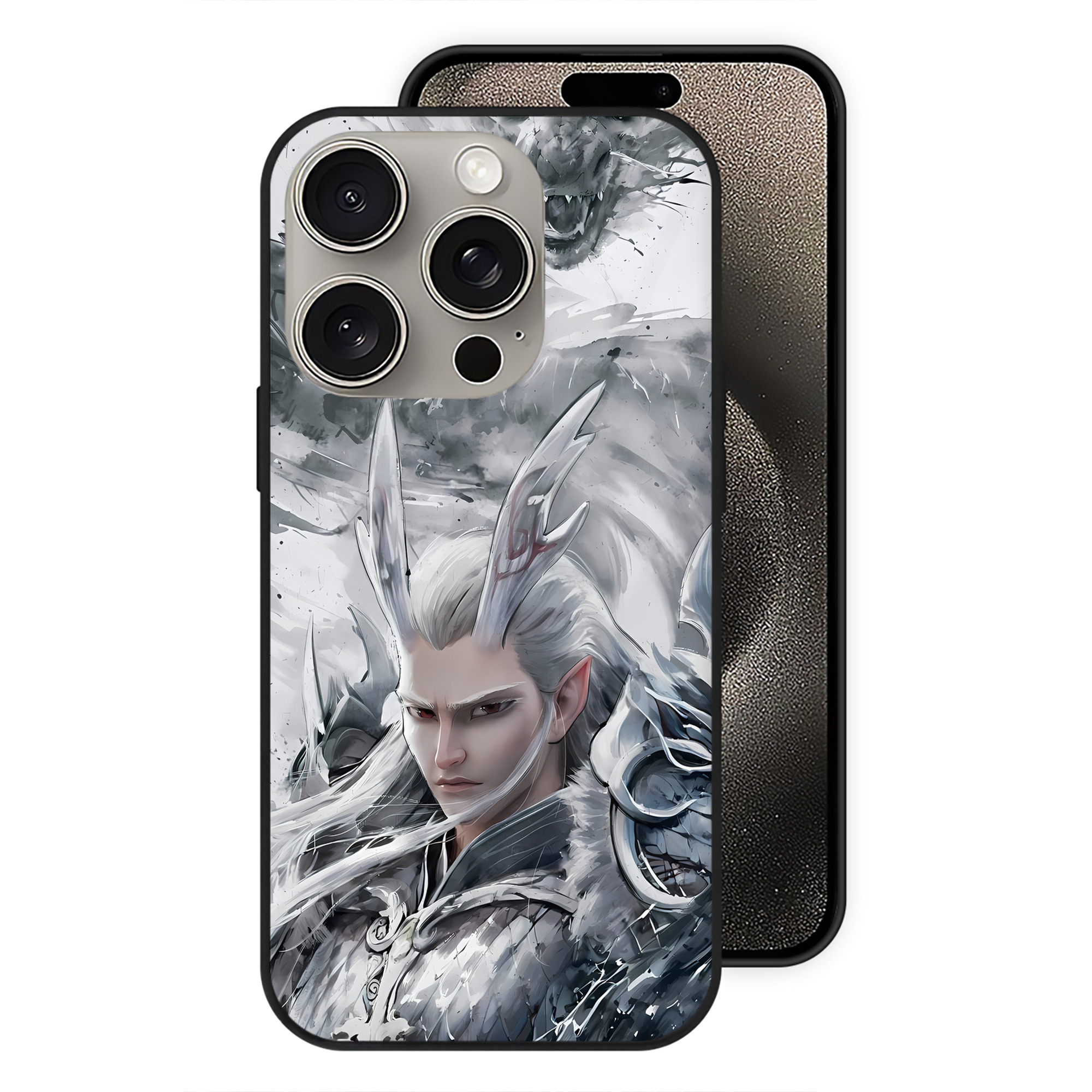 （画像用） Ne Zha 2 ナタ 魔童の大暴れ 【iPhone15Pro対応】スマホケース 耐衝撃＆黄変防止 背面ガラス