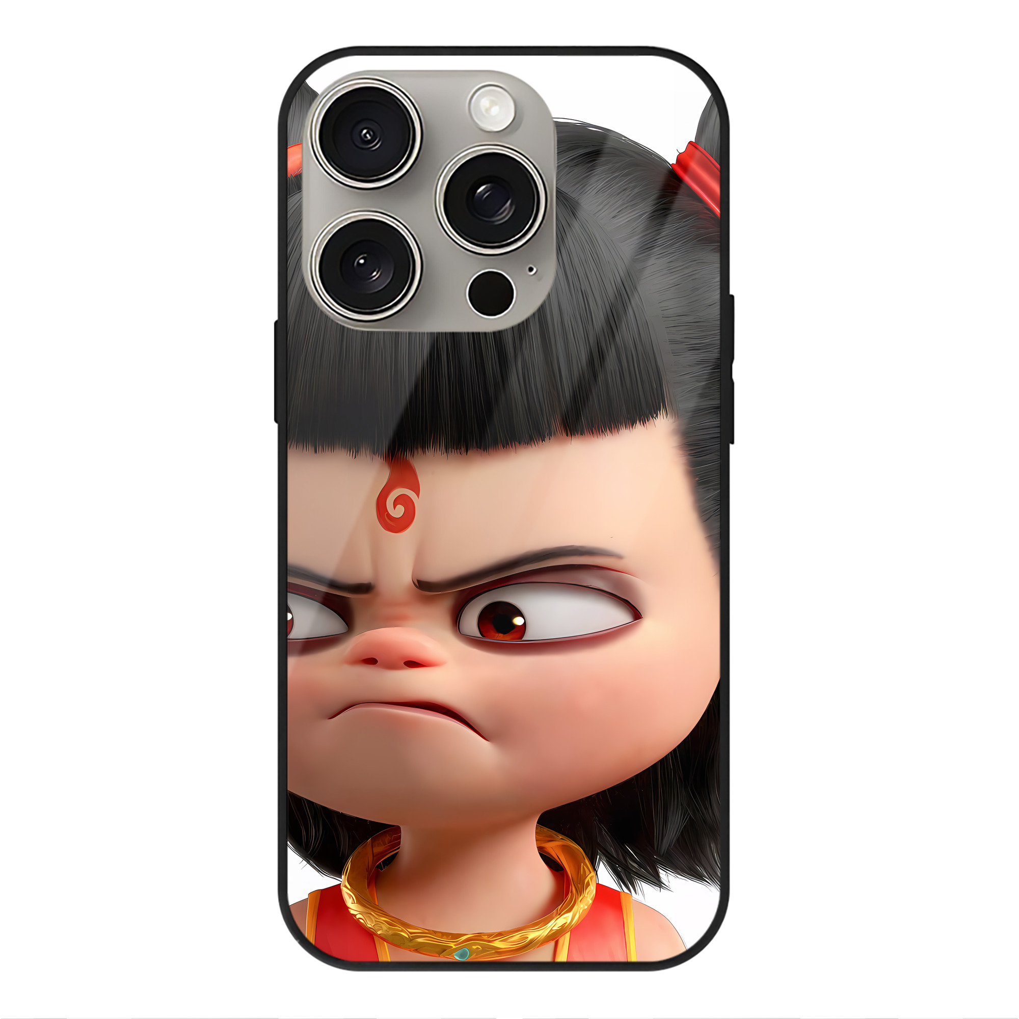 （画像用） Ne Zha 2 ナタ 魔童の大暴れ 【iPhone15Pro対応】スマホケース 耐衝撃＆黄変防止 背面ガラス