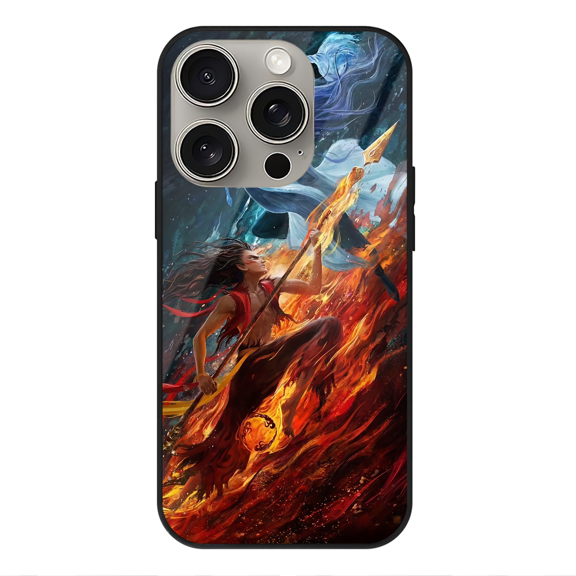 （画像用） Ne Zha 2 ナタ 魔童の大暴れ 【iPhone15Pro対応】スマホケース 耐衝撃＆黄変防止 背面ガラス