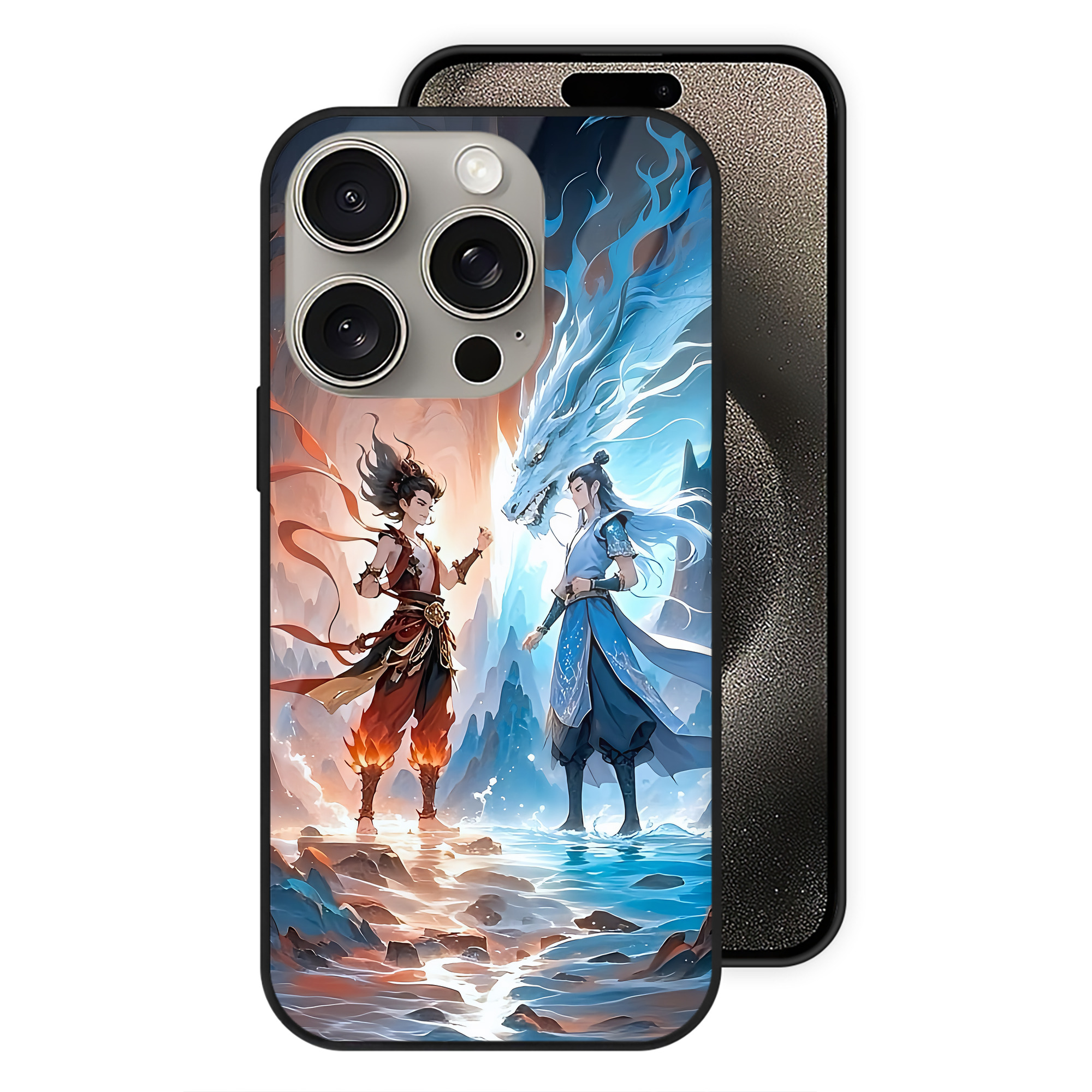 （画像用） Ne Zha 2 ナタ 魔童の大暴れ 【iPhone15Pro対応】スマホケース 耐衝撃＆黄変防止 背面ガラス