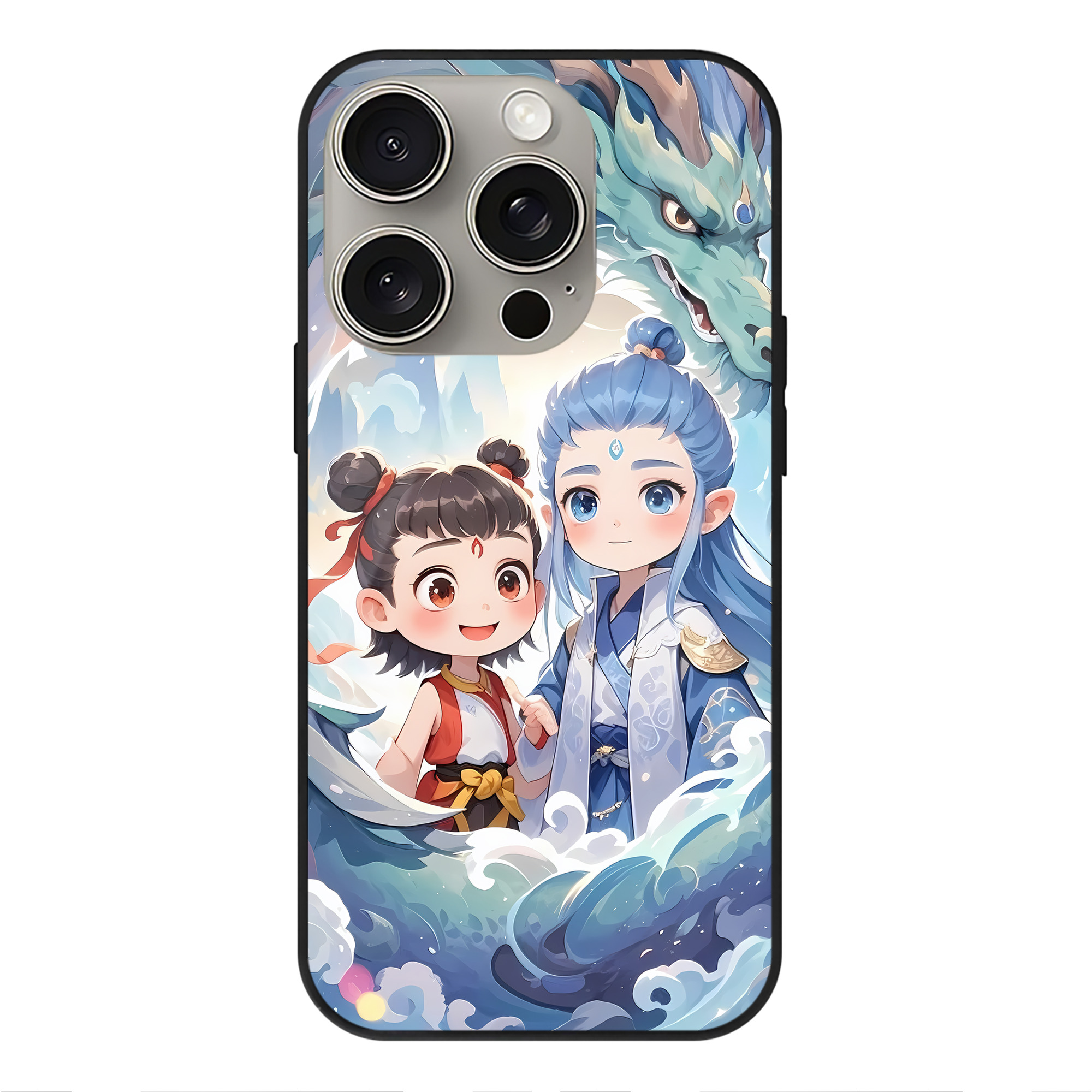 （画像用） Ne Zha 2 ナタ 魔童の大暴れ 【iPhone15Pro対応】スマホケース 耐衝撃＆黄変防止 背面ガラス
